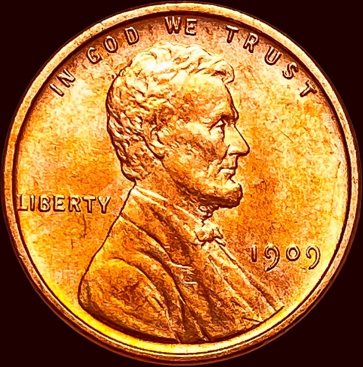 1909 VDB Red Lincoln Wheat Cent CHOICE BU (1 of 2)