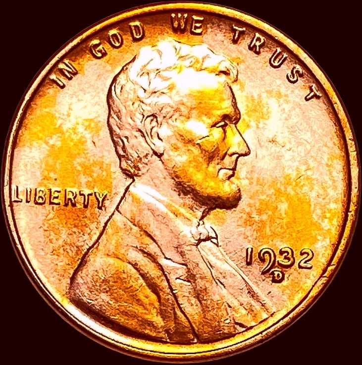 1932-D Red Lincoln Wheat Cent CHOICE BU (1 of 2)