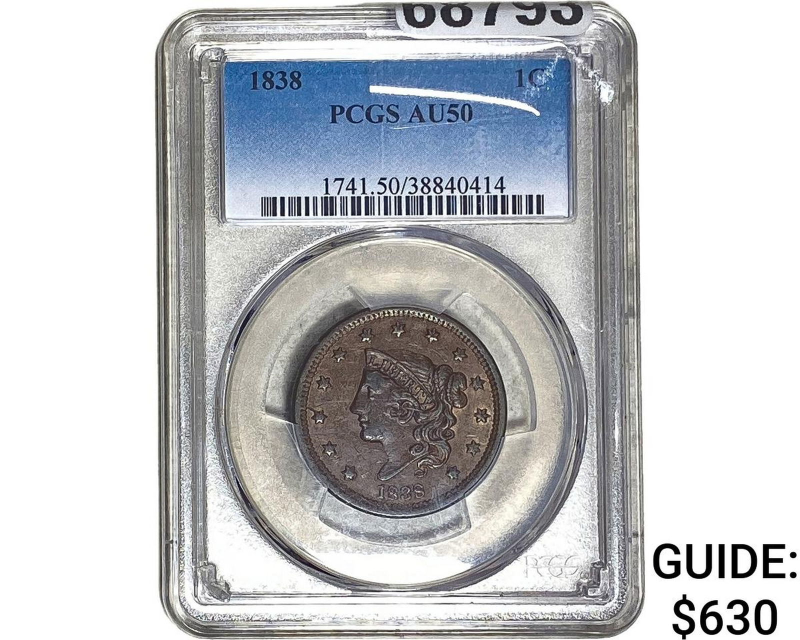 1838 Coronet Head Large Cent PCGS AU50 (1 of 2)
