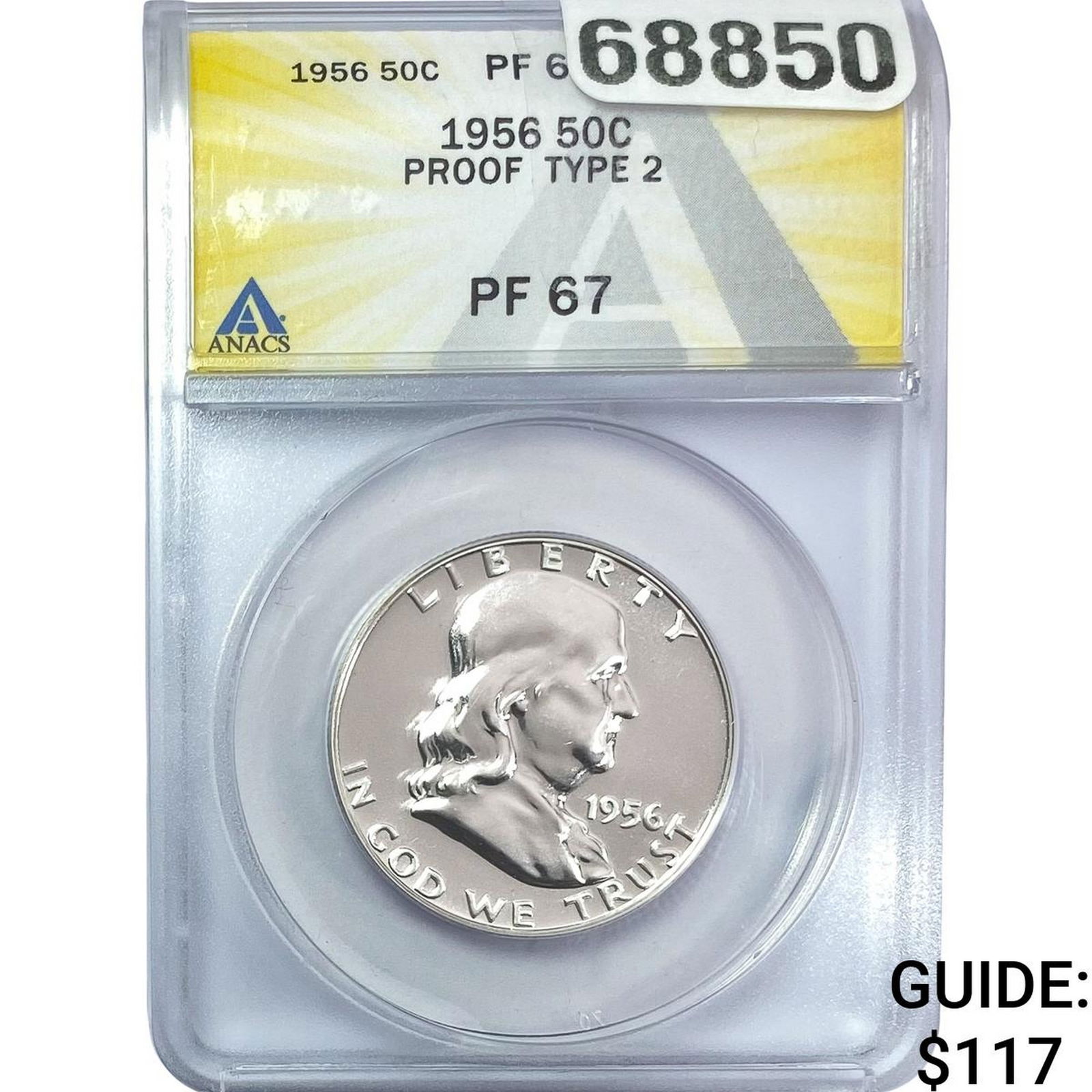 1956 Franklin Half Dollar ANACS PF67 Proof TY 2 (1 of 2)