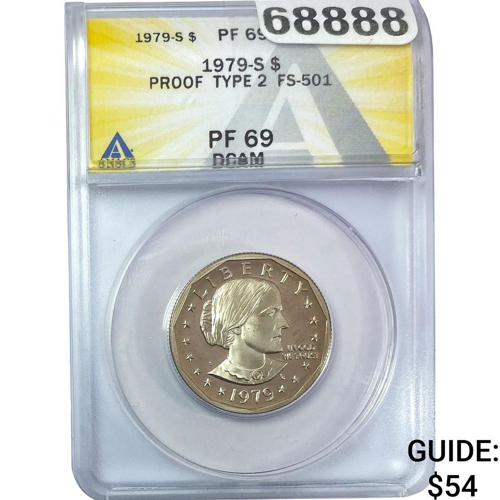 1979-S Susan B. Anthony Dollar ANACS PF69 DCAM Proof TY 2 (1 of 2)