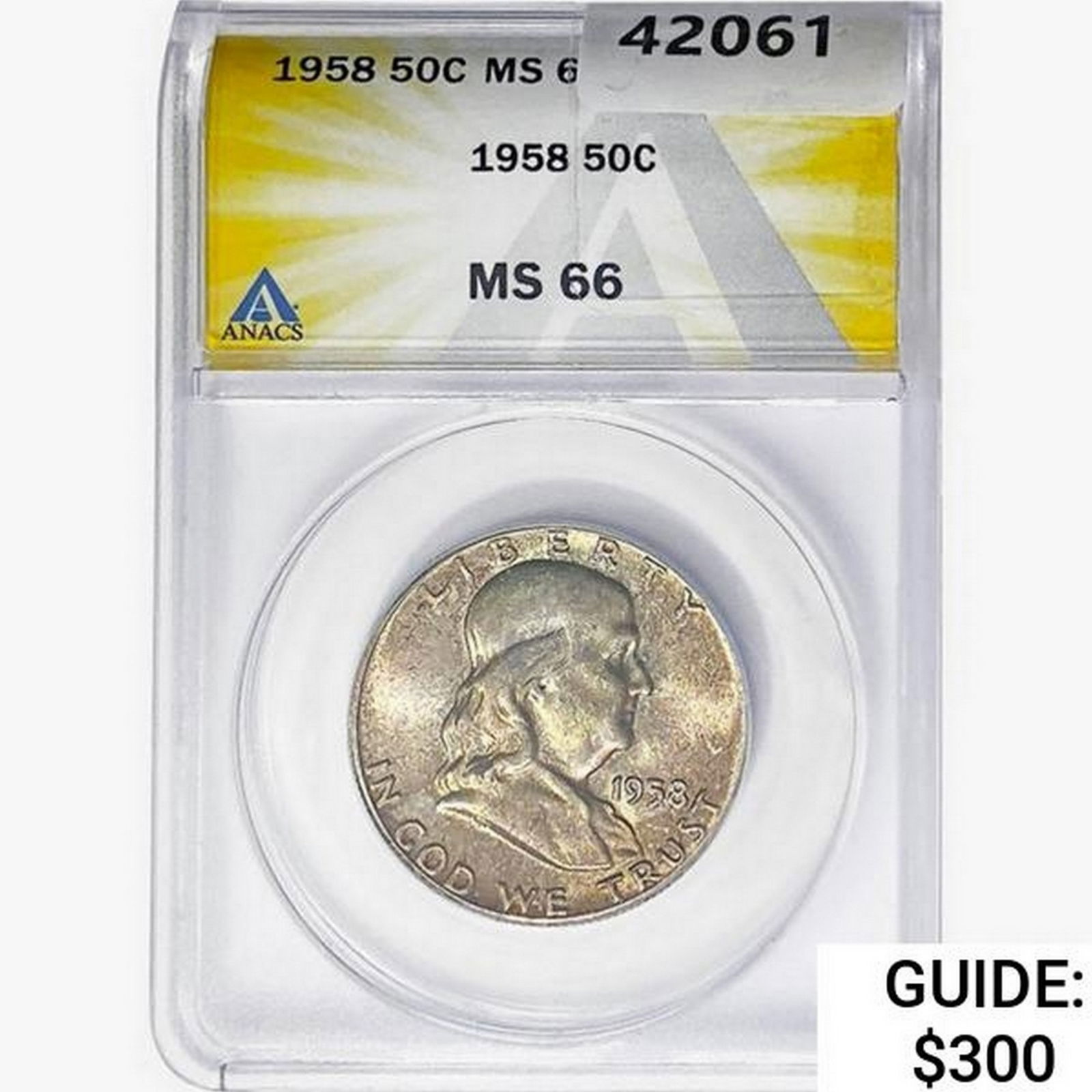 1958 Franklin Half Dollar ANACS MS66 (1 of 2)