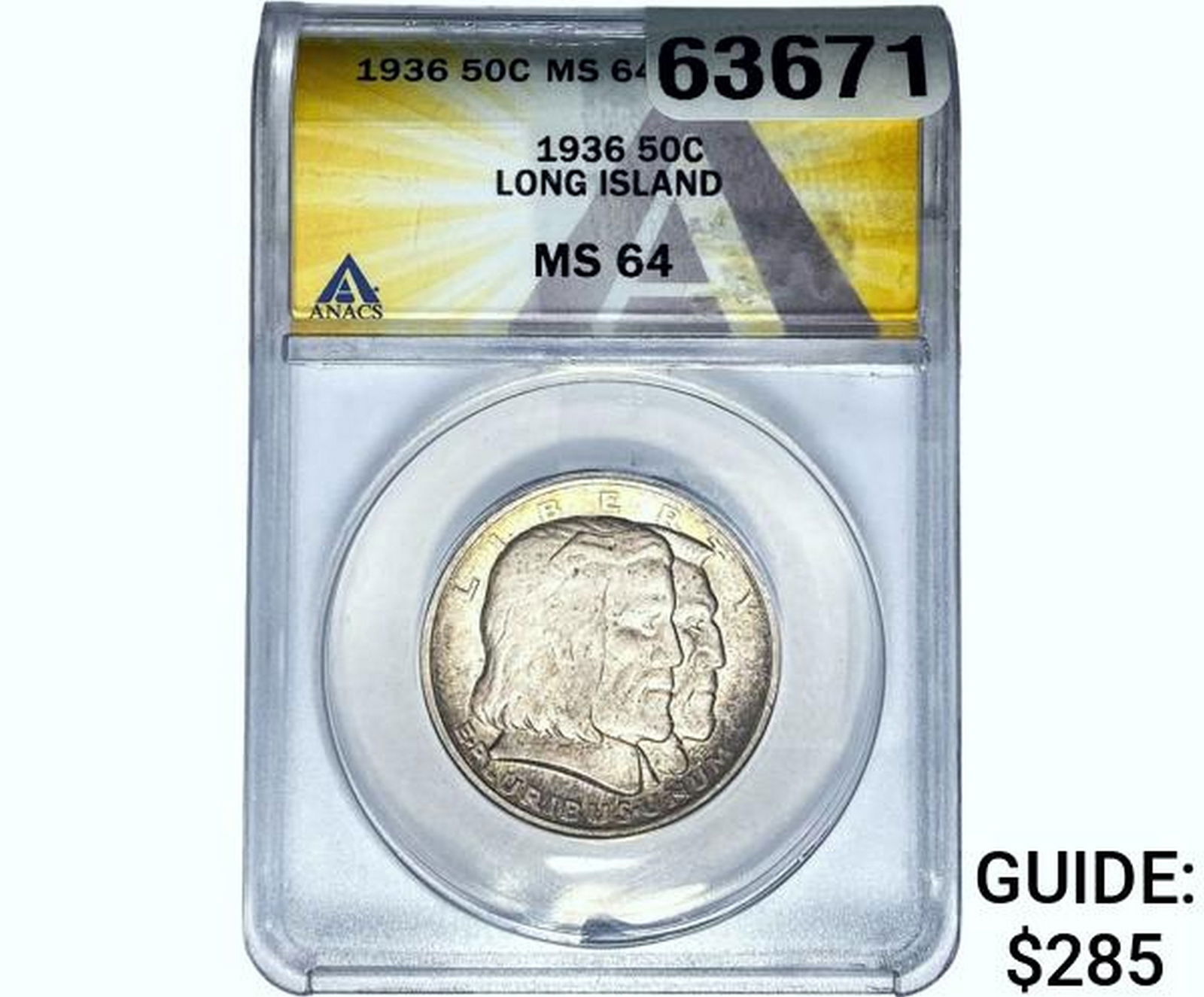 1936 Long Island Half Dollar ANACS MS64 (1 of 2)