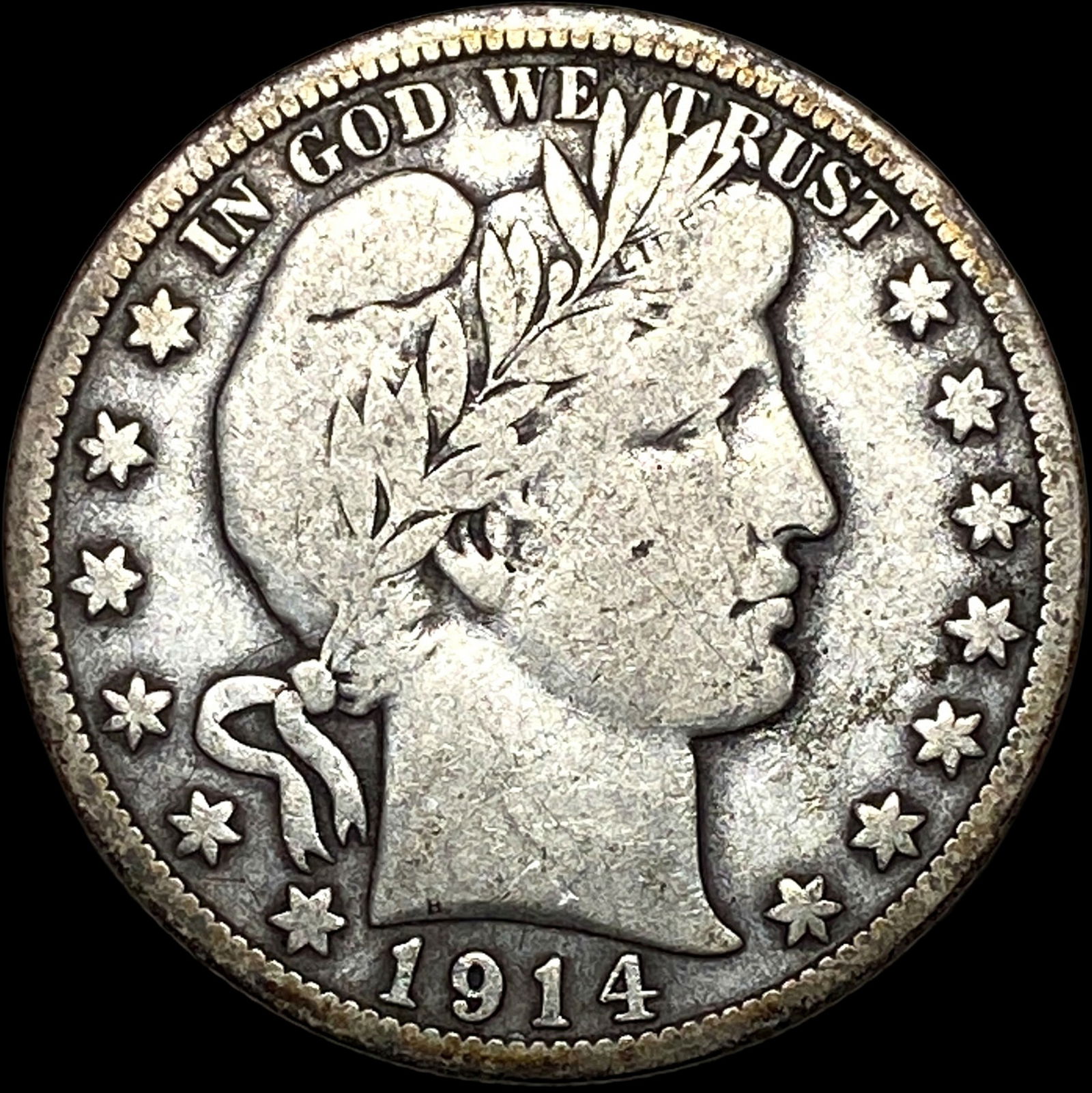 1914-S Silver Barber Half Dollar NICELY CIRCULATED (1 of 2)