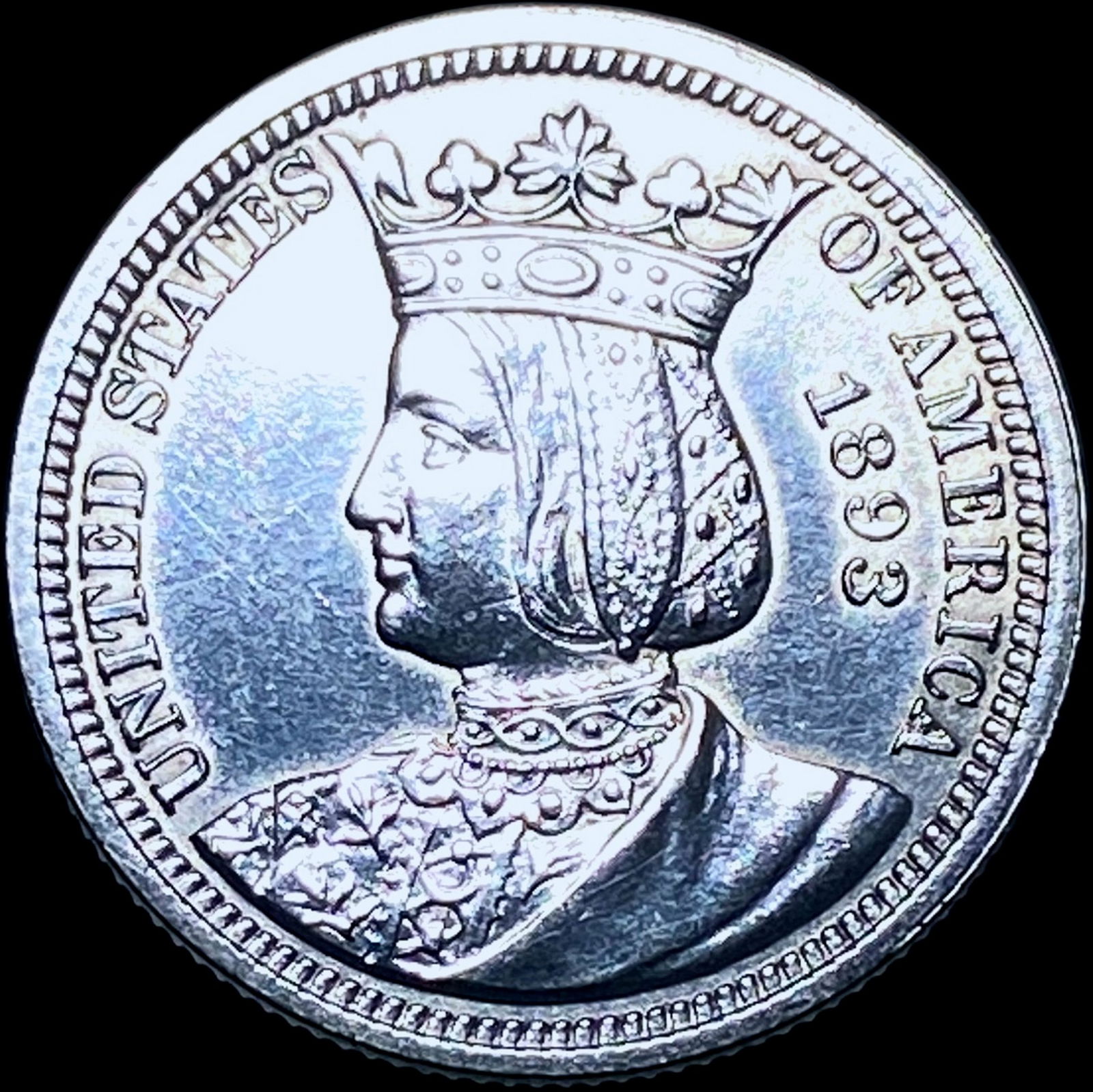 1893 Silver Isabella Quarter GEM BU (1 of 2)