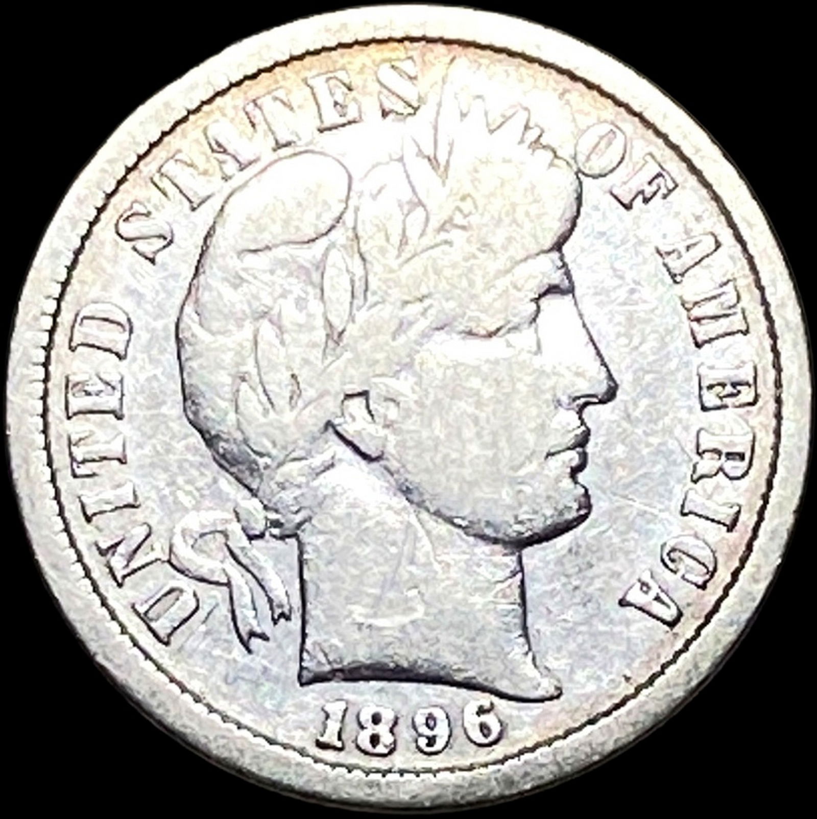 1896-S Silver Barber Dime NICELY CIRCULATED (1 of 2)