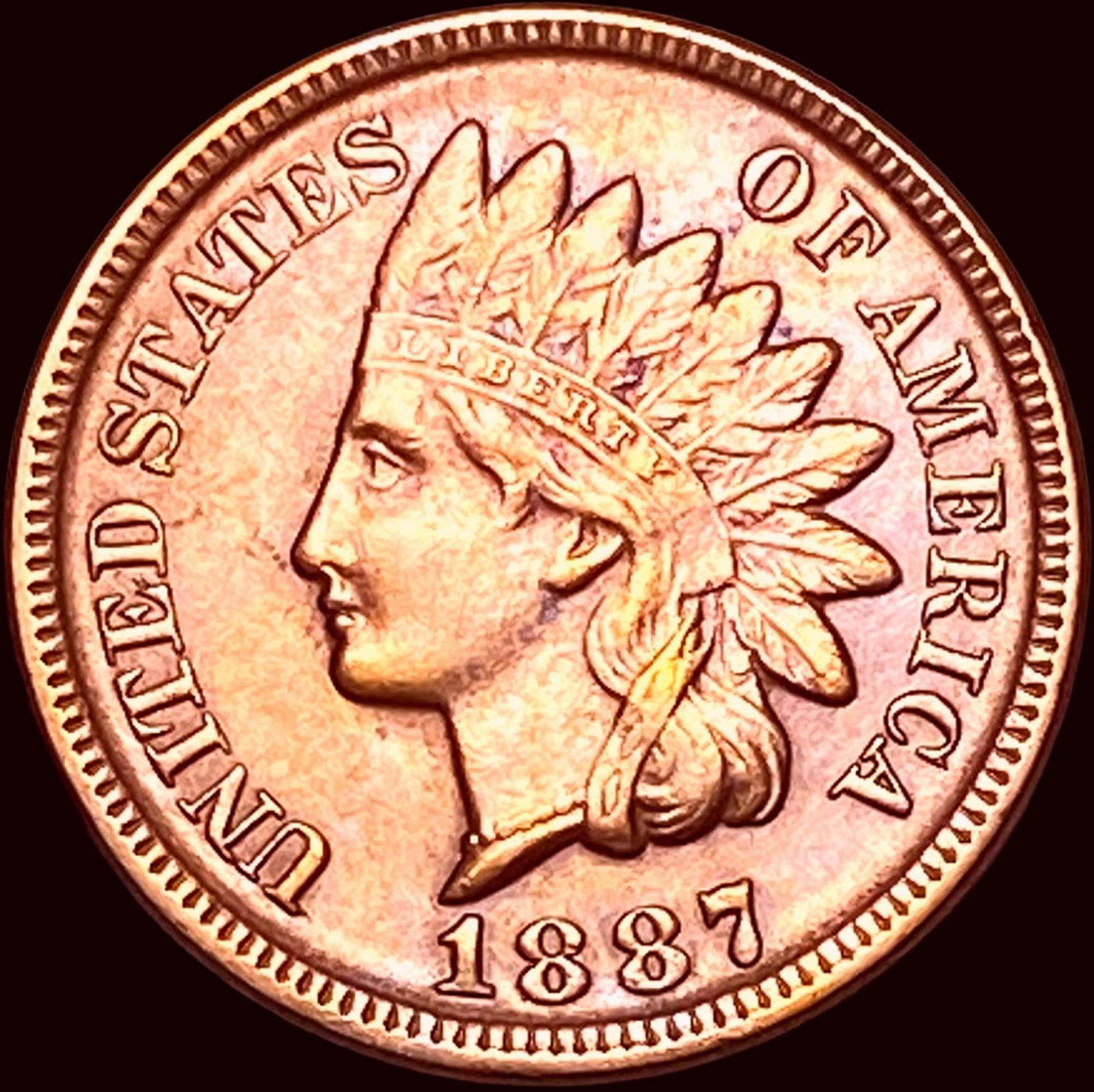 1887 Indian Head Cent CLOSELY UNCIRCULATED (1 of 2)