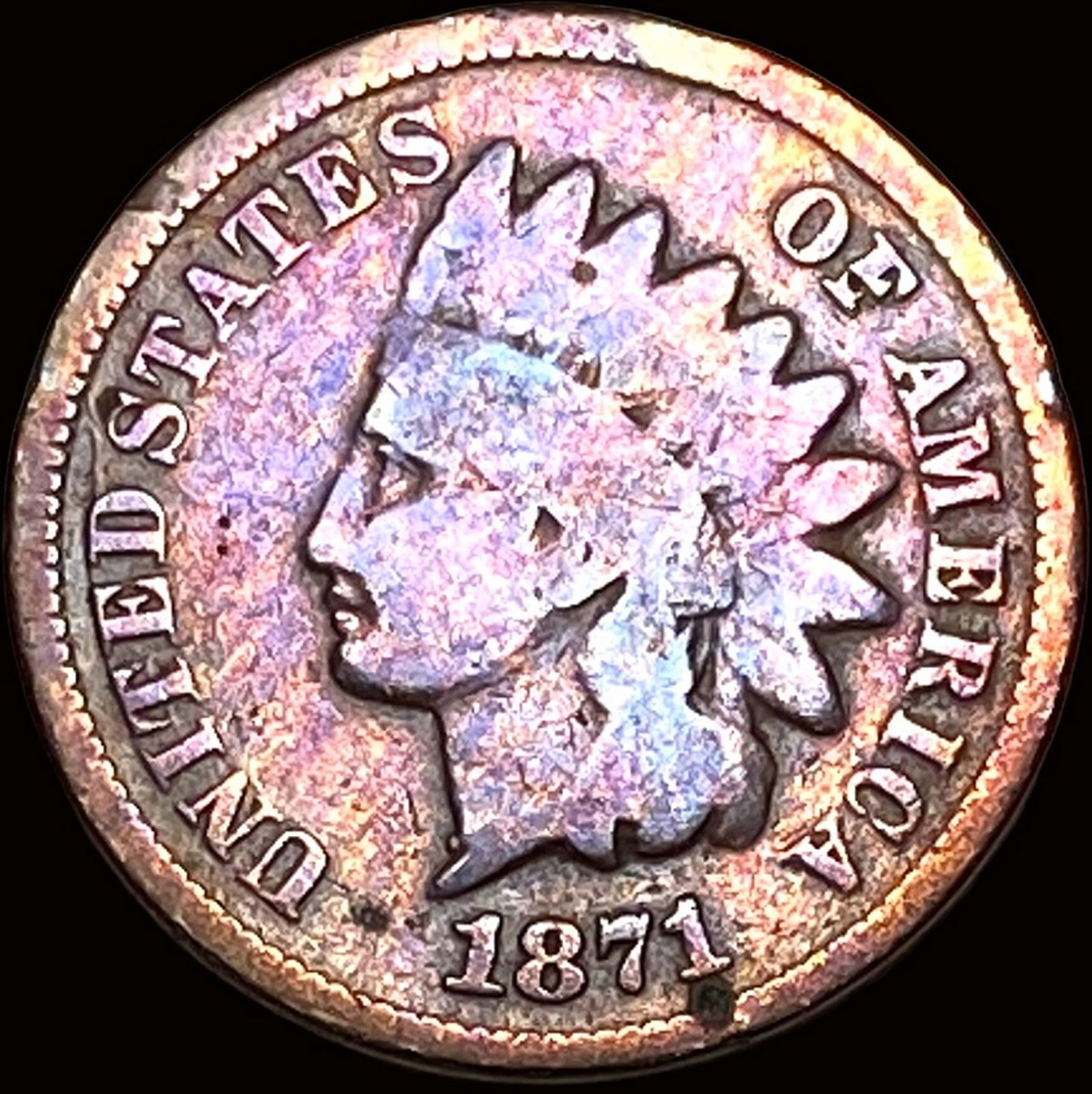 1871 Indian Head Cent NICELY CIRCULATED (1 of 2)