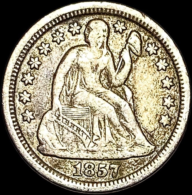 1857 Seated Liberty Dime LIGHTLY CIRCULATED (1 of 2)