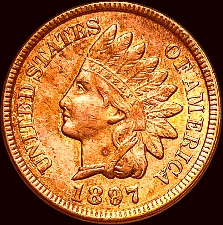 1897 Red Indian Head Cent UNCIRCULATED (1 of 2)