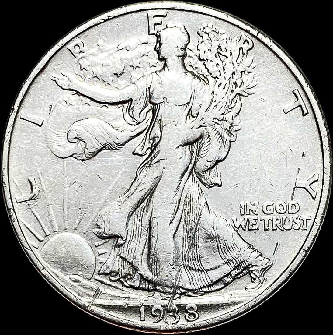 1938-D Walking Liberty Half Dollar LIGHTLY CIRCULATED (1 of 2)