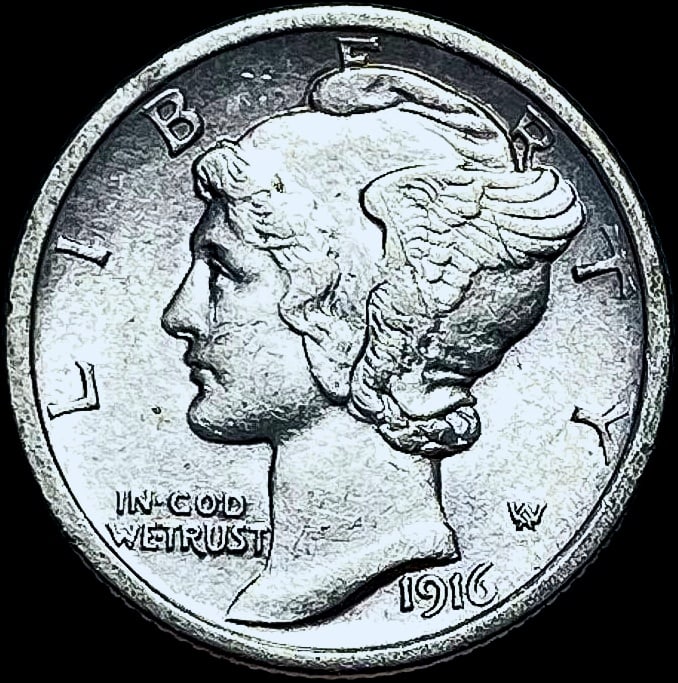 1916 FSB Mercury Dime CHOICE AU: 1916 FSB Mercury Dime CHOICE AU