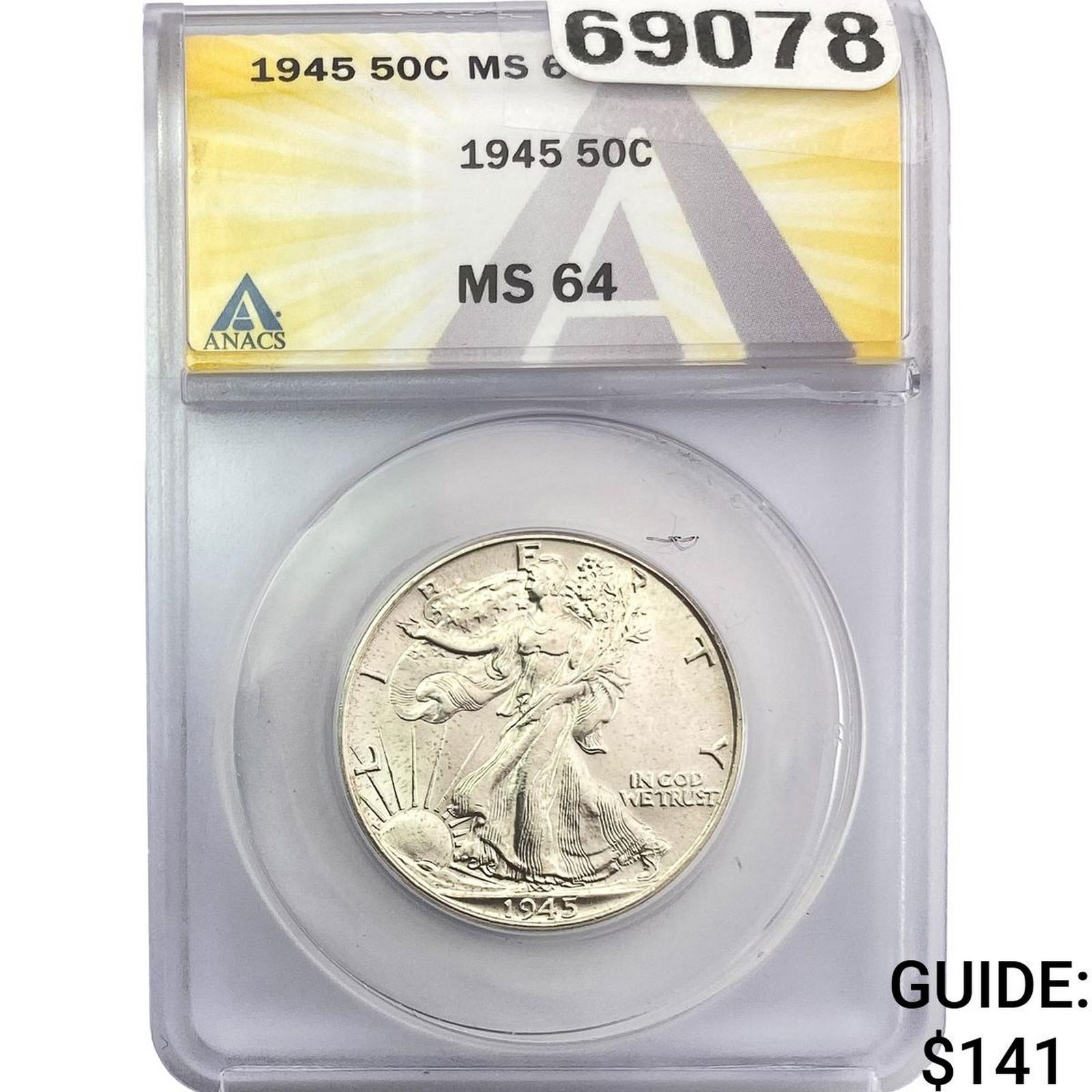 1945 Walking Liberty Half Dollar ANACS MS64 (1 of 2)