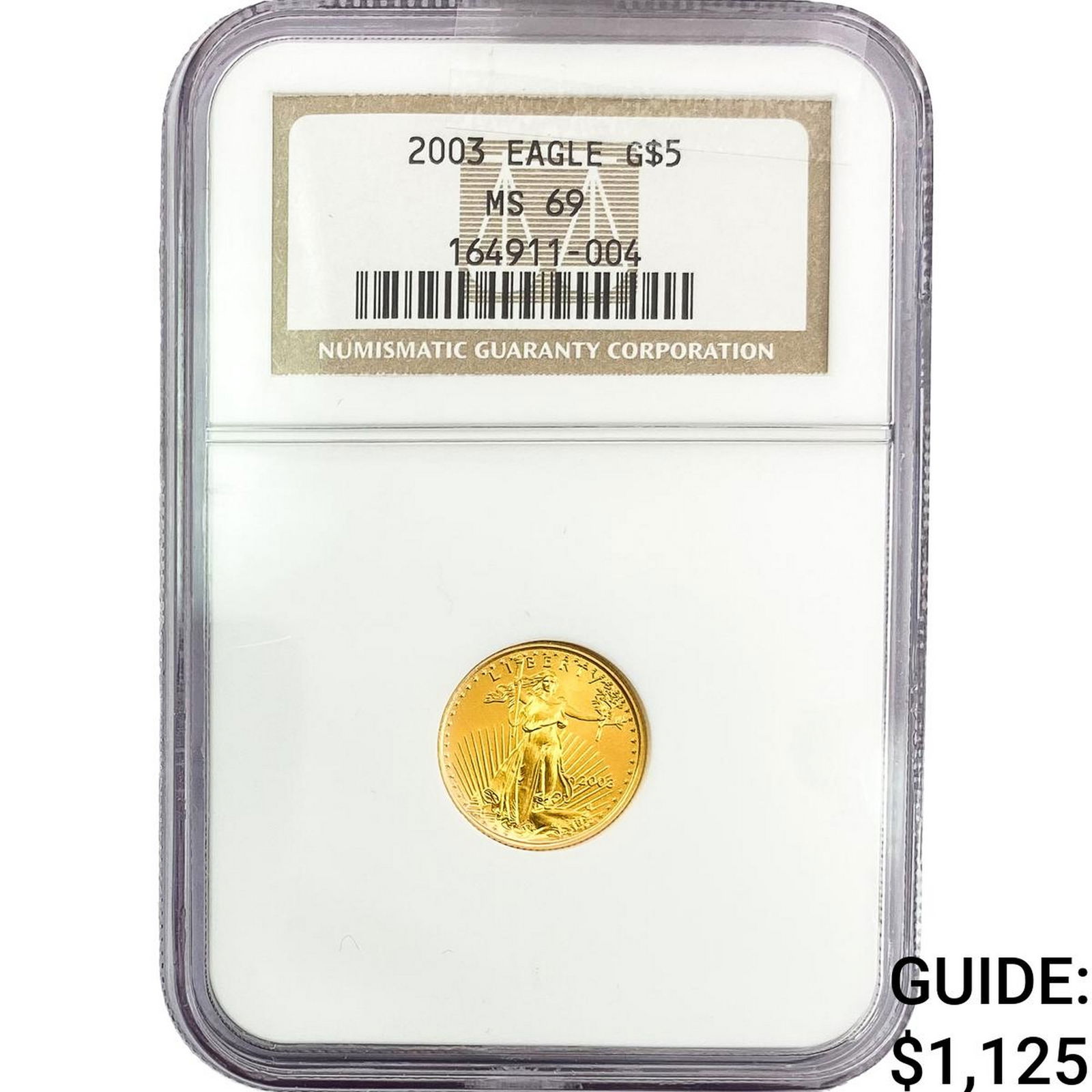 2003 $5 1/10oz Gold Half Eagle NGC MS69 (1 of 2)