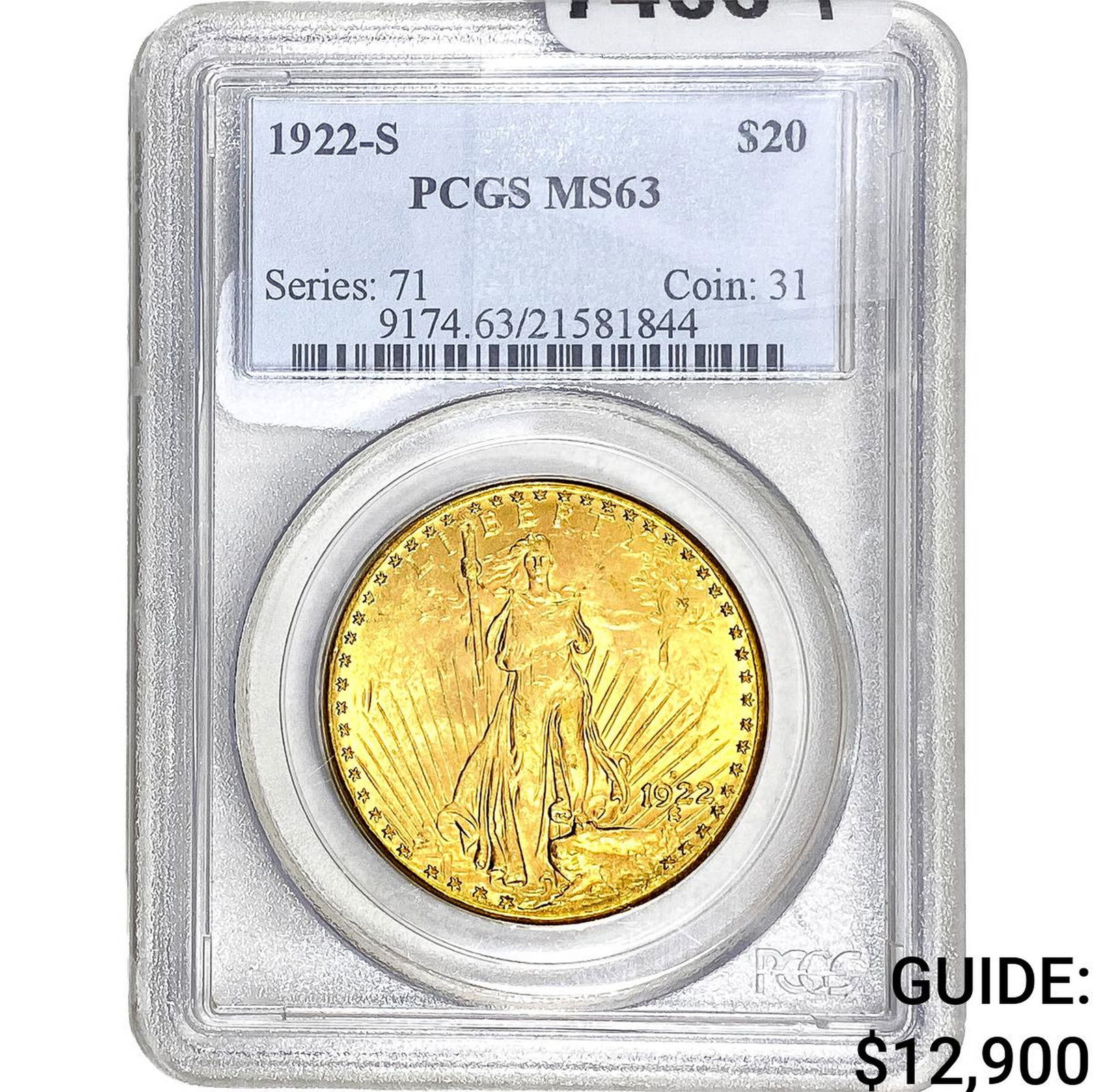 1922-S $20 Gold Double Eagle PCGS MS63 (1 of 2)