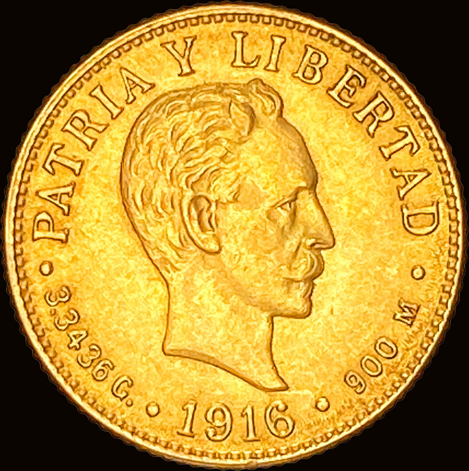 1916 Cuba Gold 2 Pesos GEM BU: 1916 Cuba Gold 2 Pesos GEM BU