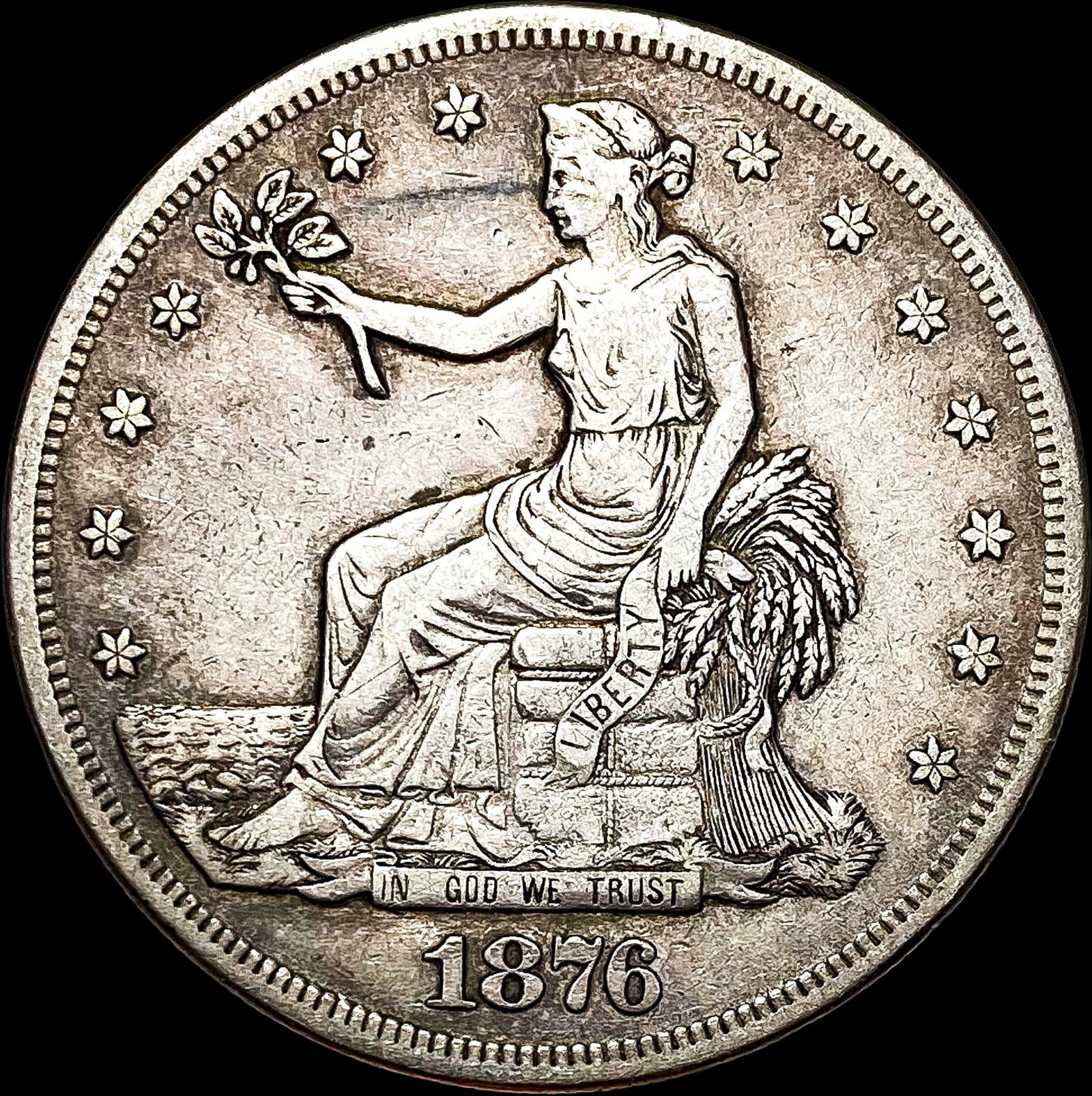 1876-CC Silver Trade Dollar NEARLY UNCIRCULATED (1 of 2)