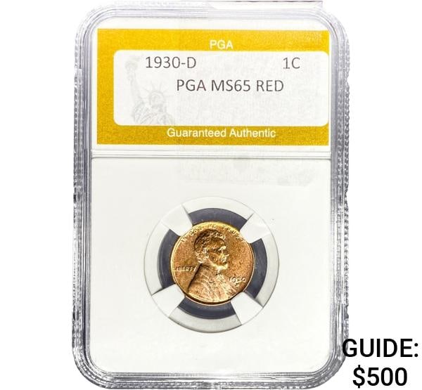 1930-D Wheat Cent PGA MS65 RED (1 of 2)