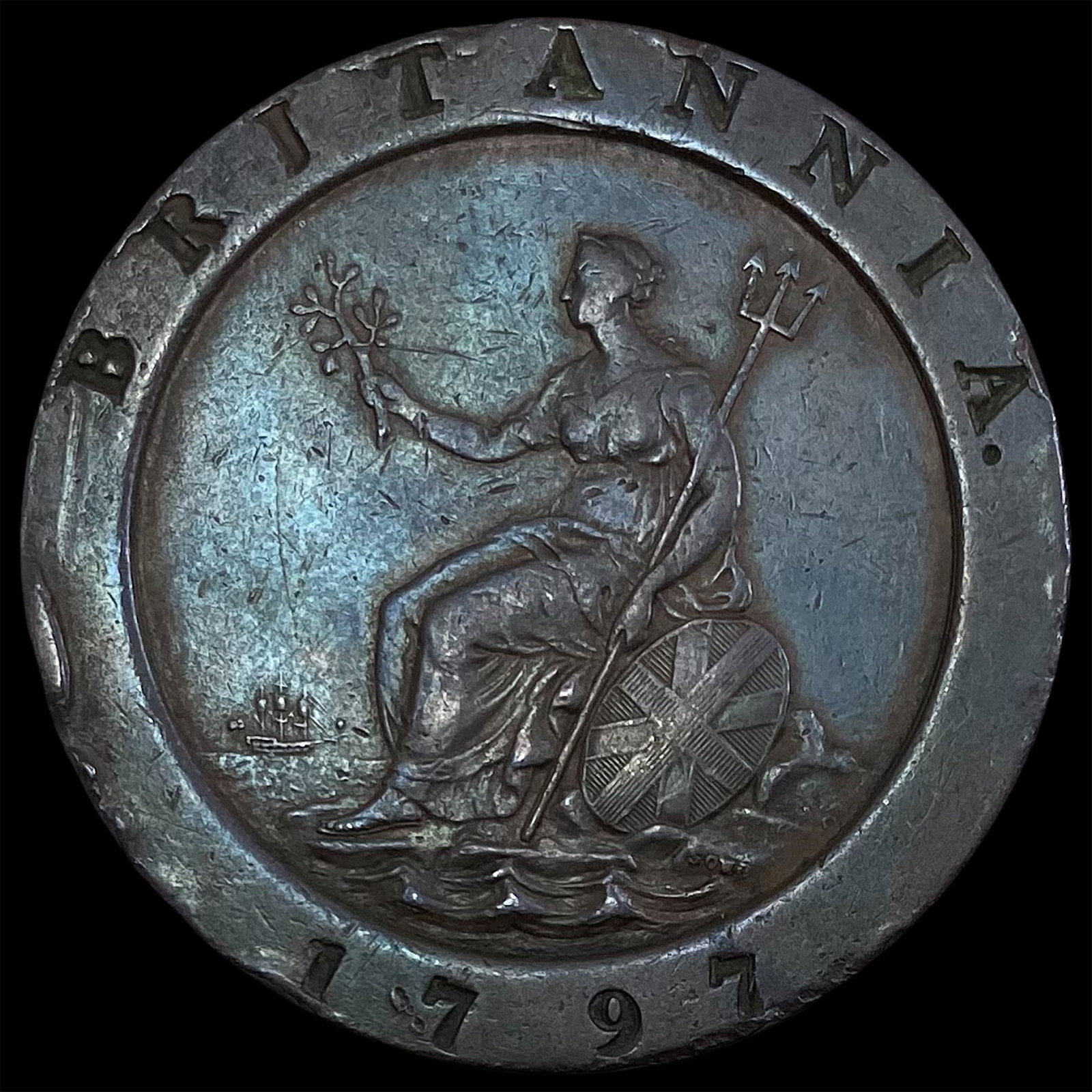 1797 Copper Britannia Cartwheel Penny HIGH GRADE: 1797 Copper Britannia Cartwheel Penny HIGH GRADE