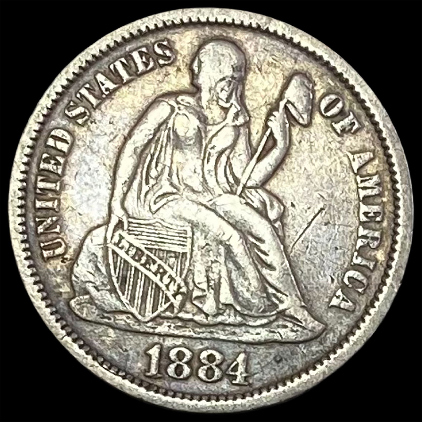 1884 Seated Liberty Dime NEARLY UNCIRCULATED (1 of 2)