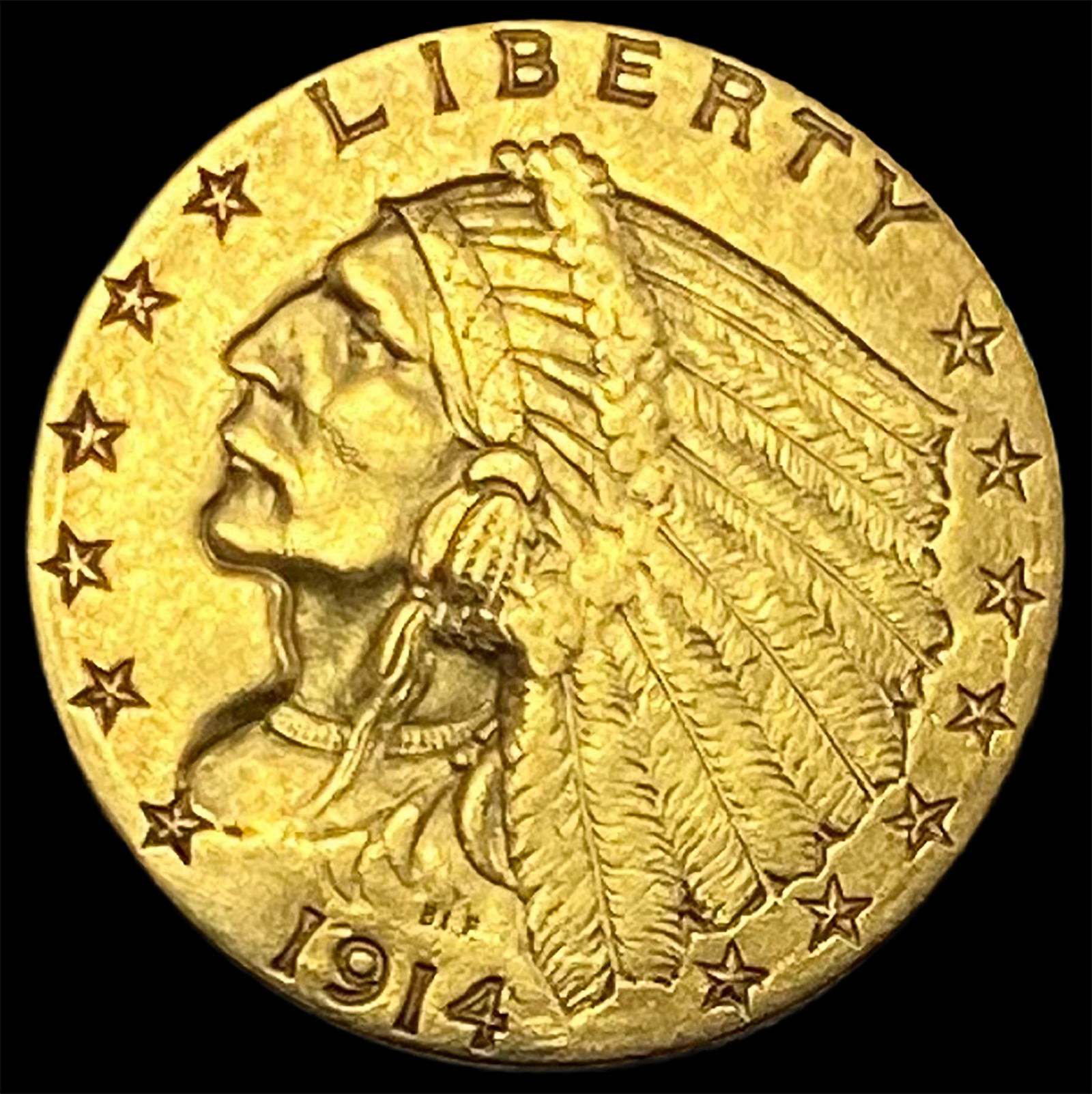 1914-D  Indian Head Gold $2.5 CLOSELY UNCIRCULATED (1 of 2)