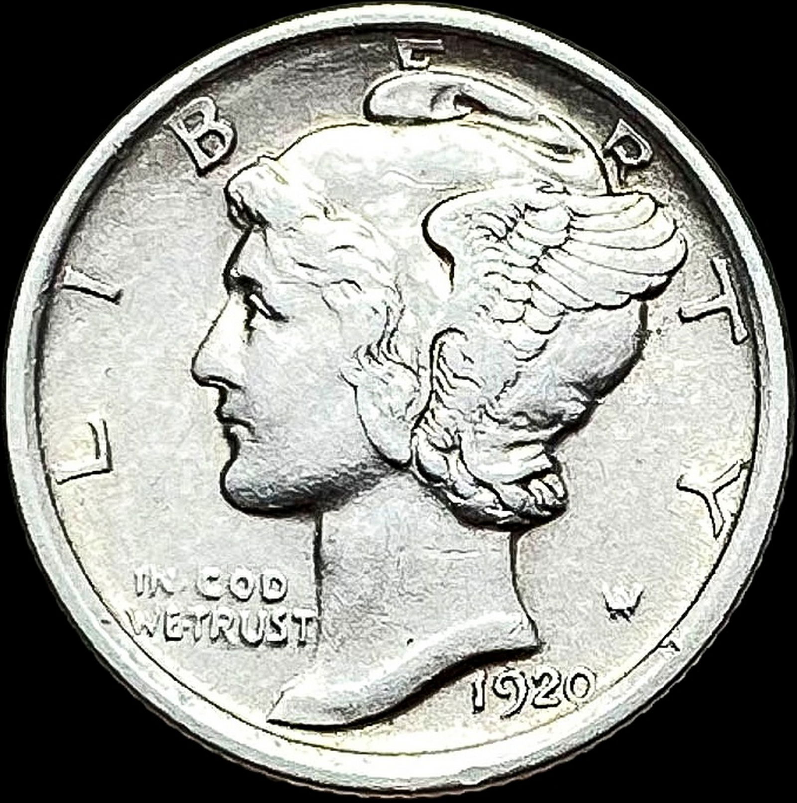 1920 Silver Mercury Dime CLOSELY UNCIRCULATED (1 of 2)