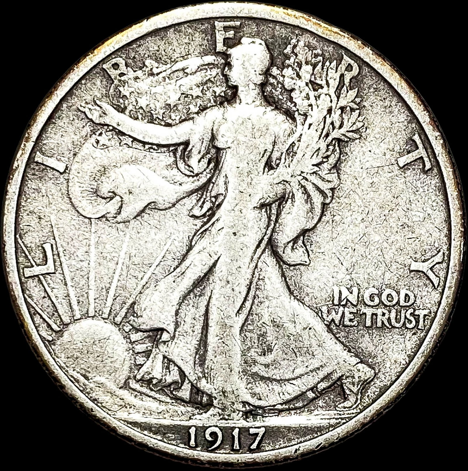 1917-S Walking Liberty Half Dollar NICELY CIRCULATED (1 of 2)