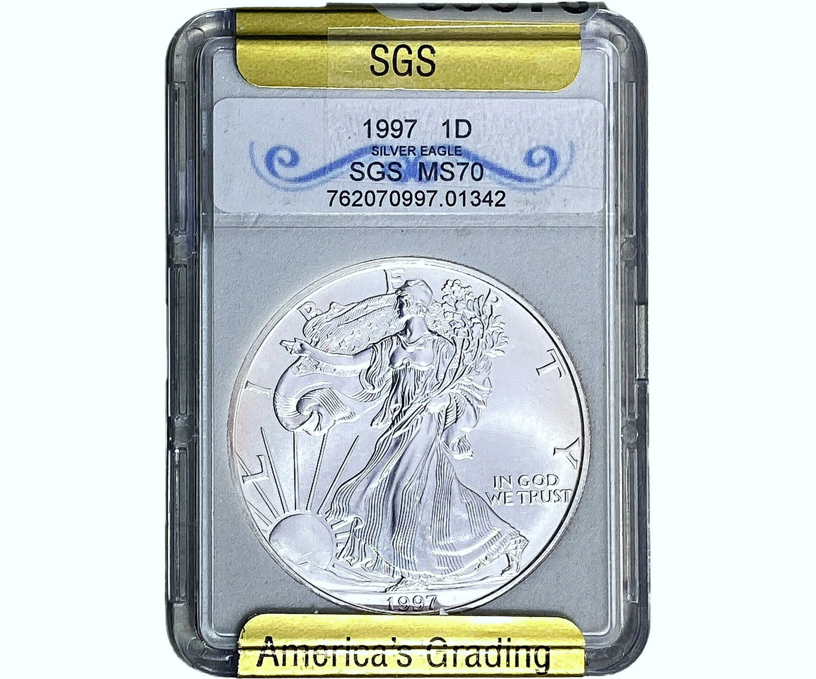 1997 Silver Eagle SGS MS70 (1 of 2)