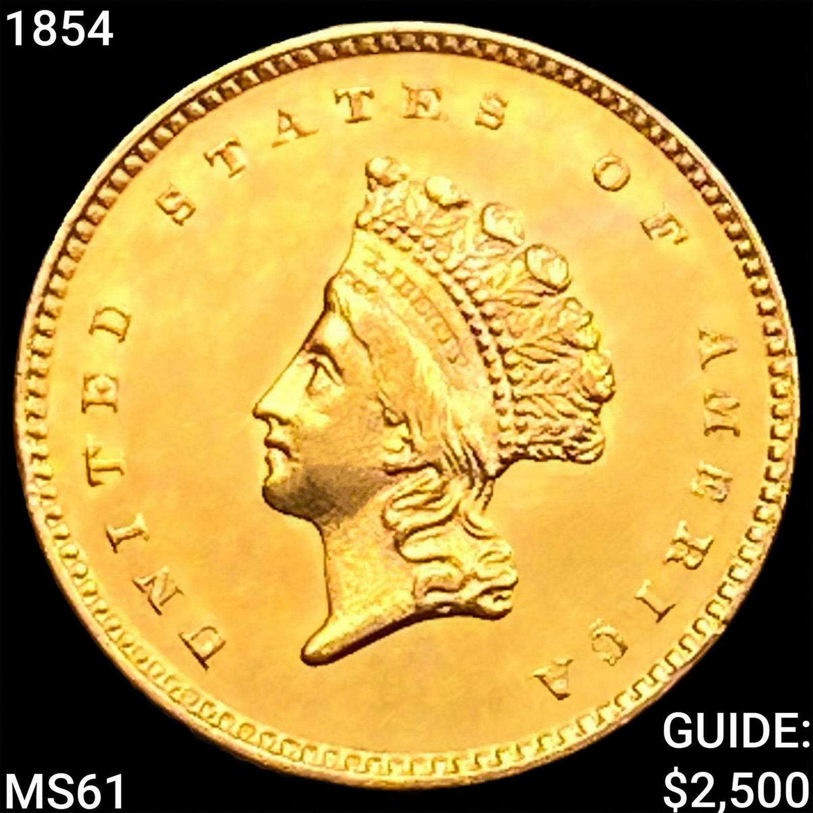 1854 Rare Gold Dollar UNCIRCULATED (1 of 2)