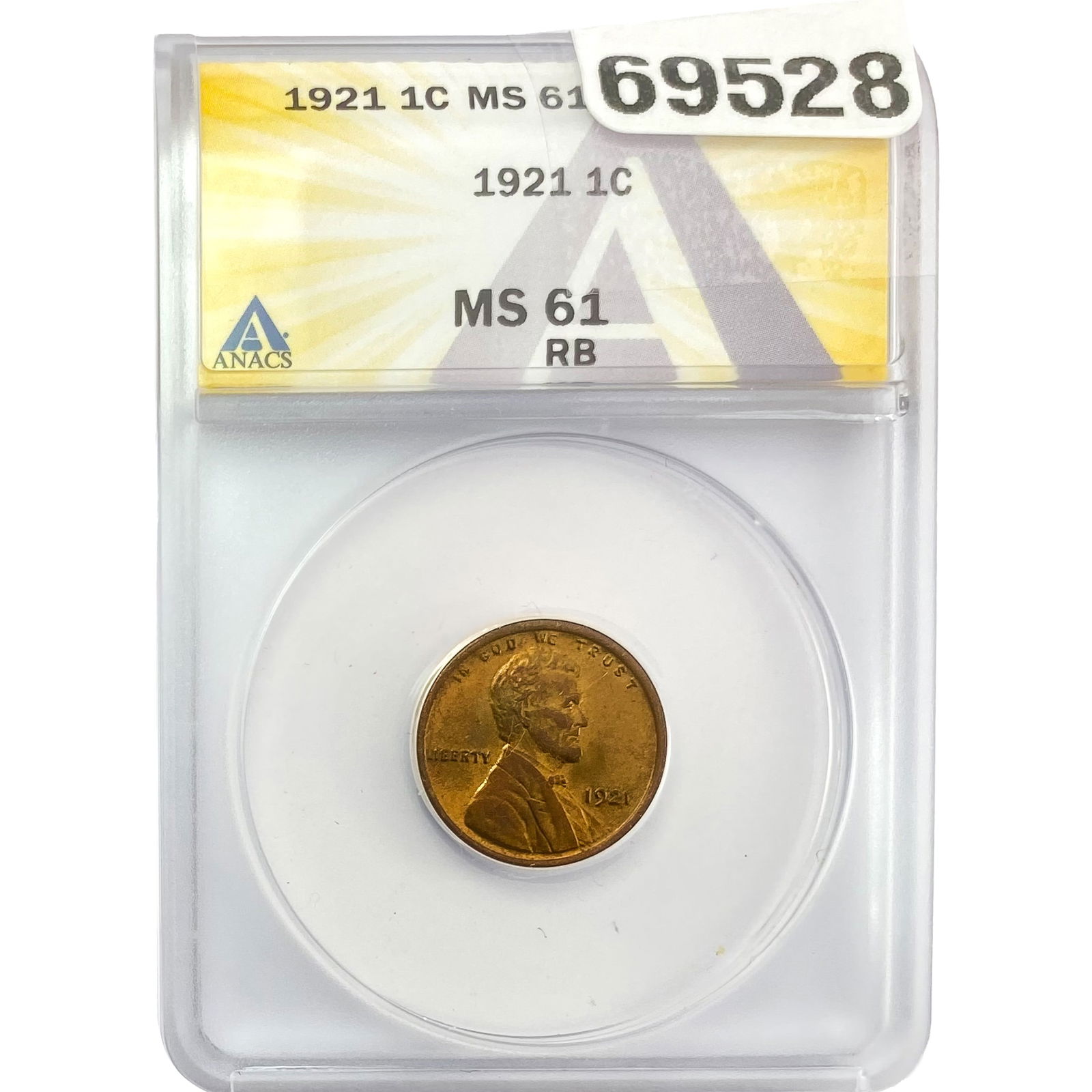 1921 Wheat Cent ANACS MS61 RB (1 of 2)