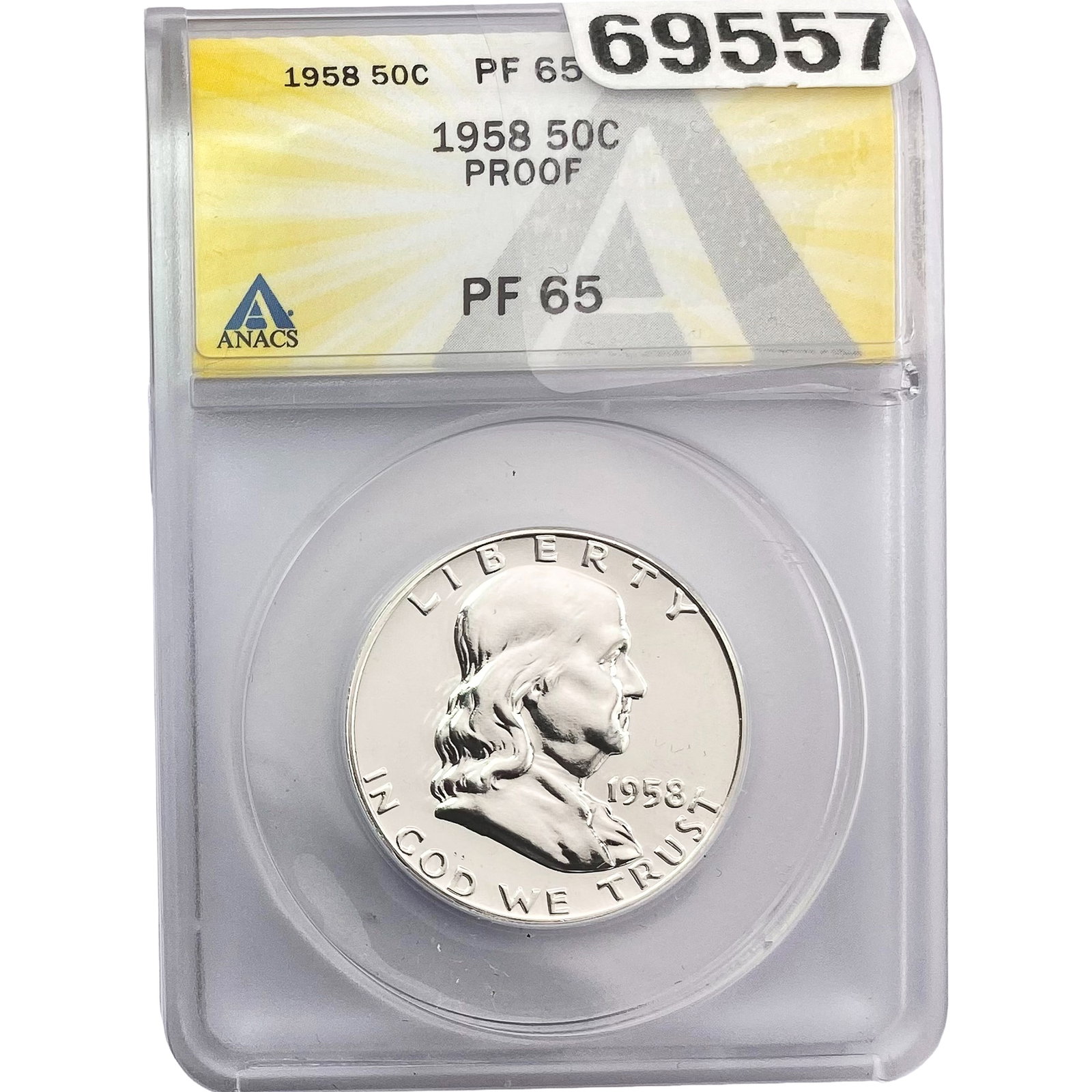 1958 Franklin Half Dollar ANACS PF65: 1958 Franklin Half Dollar ANACS PF65