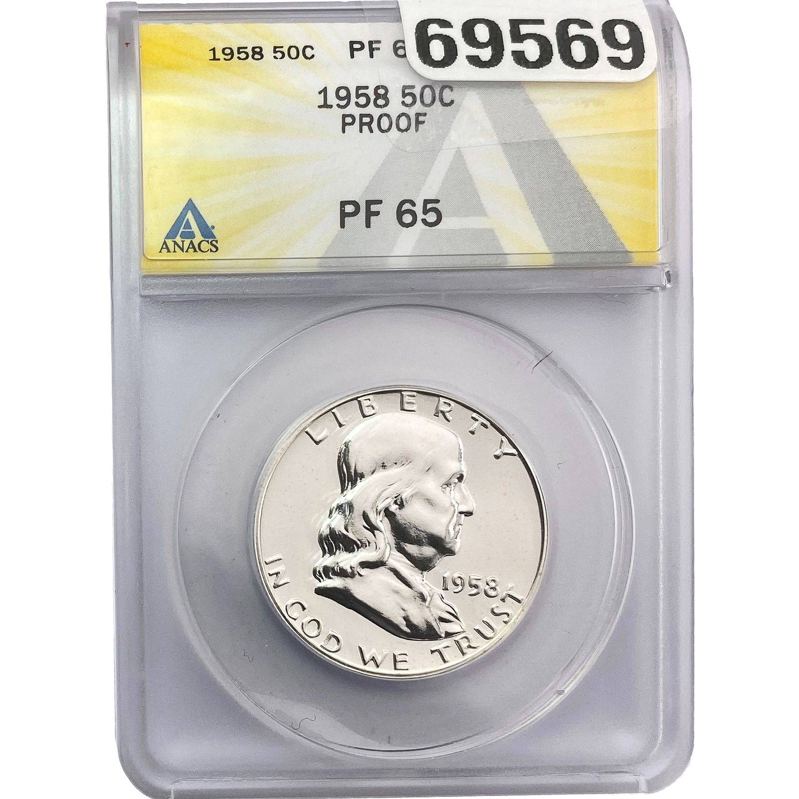 1958 Franklin Half Dollar ANACS PF65 Proof (1 of 2)
