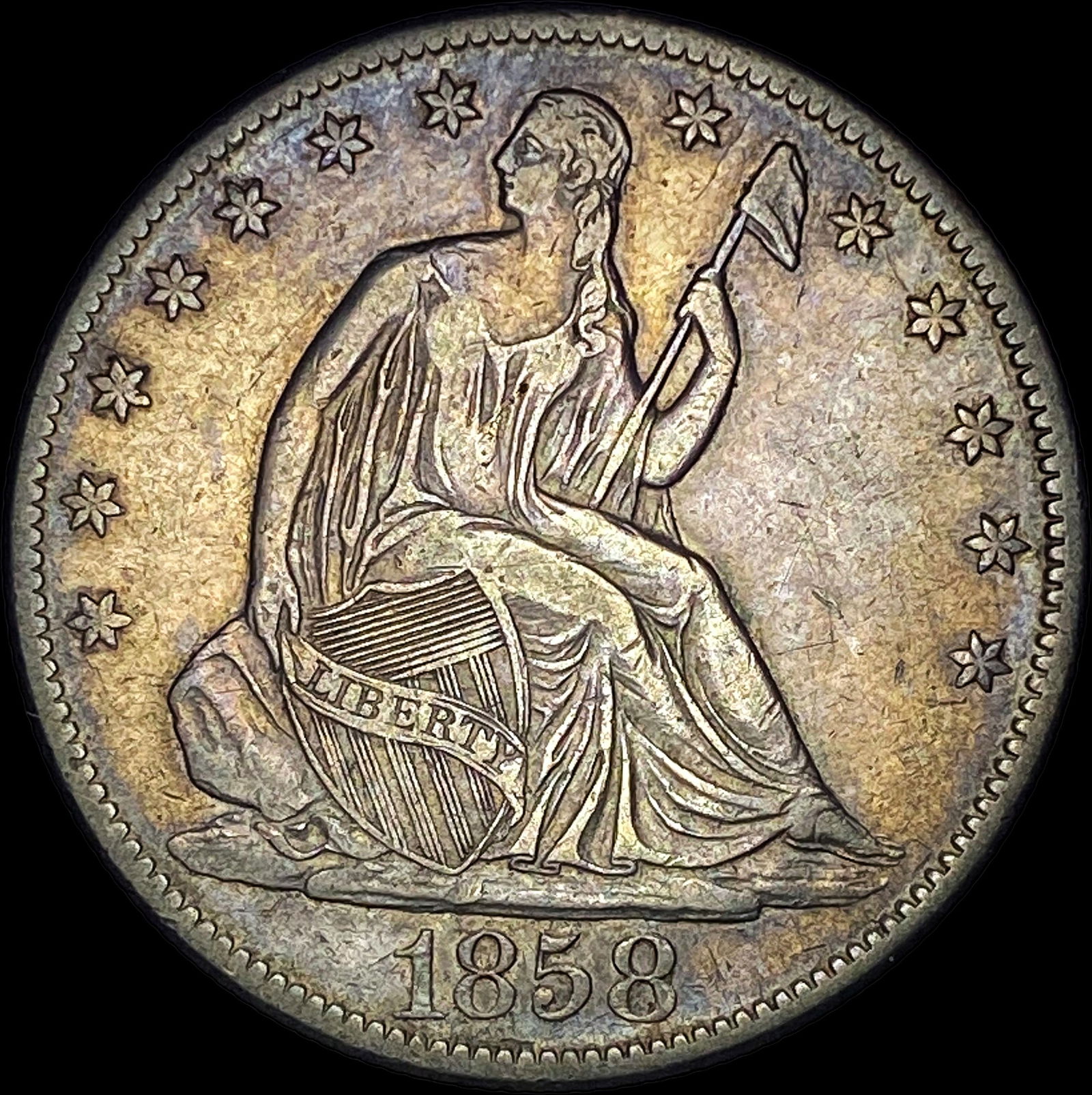 1858-O Seated Liberty Half Dollar CLOSELY UNCIRCULATED (1 of 2)