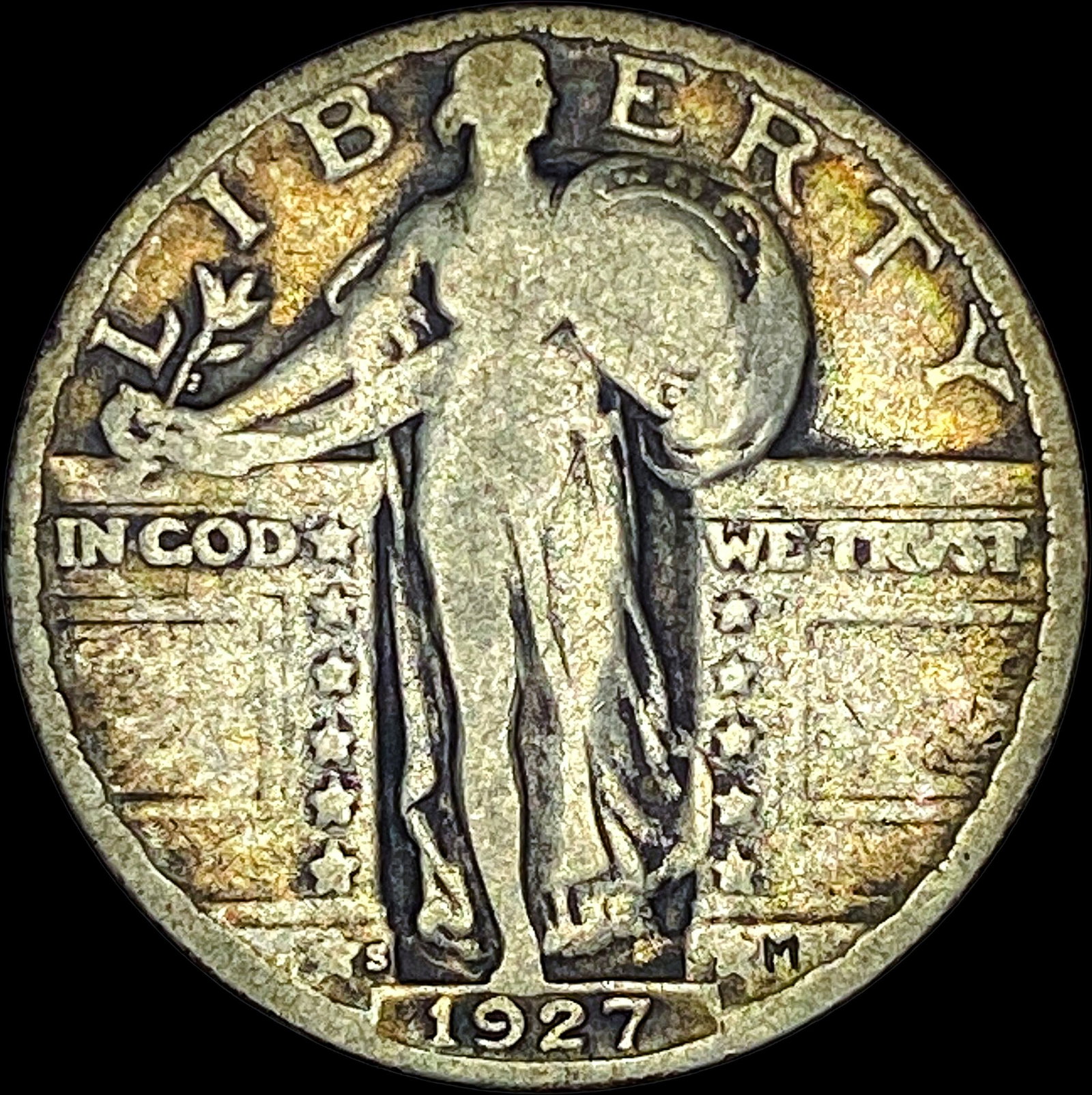1927-S Standing Liberty Quarter NICELY CIRCULATED: 1927-S Standing Liberty Quarter NICELY CIRCULATED