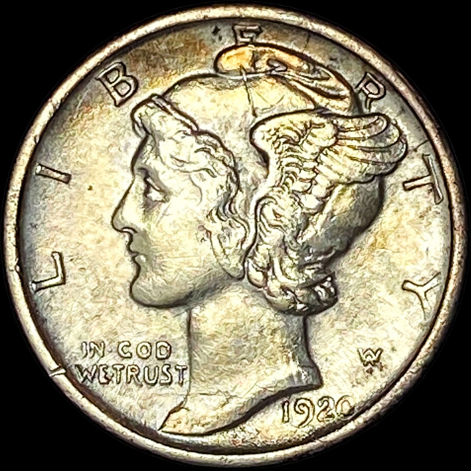 1920-D Silver Mercury Dime CLOSELY UNCIRCULATED (1 of 2)