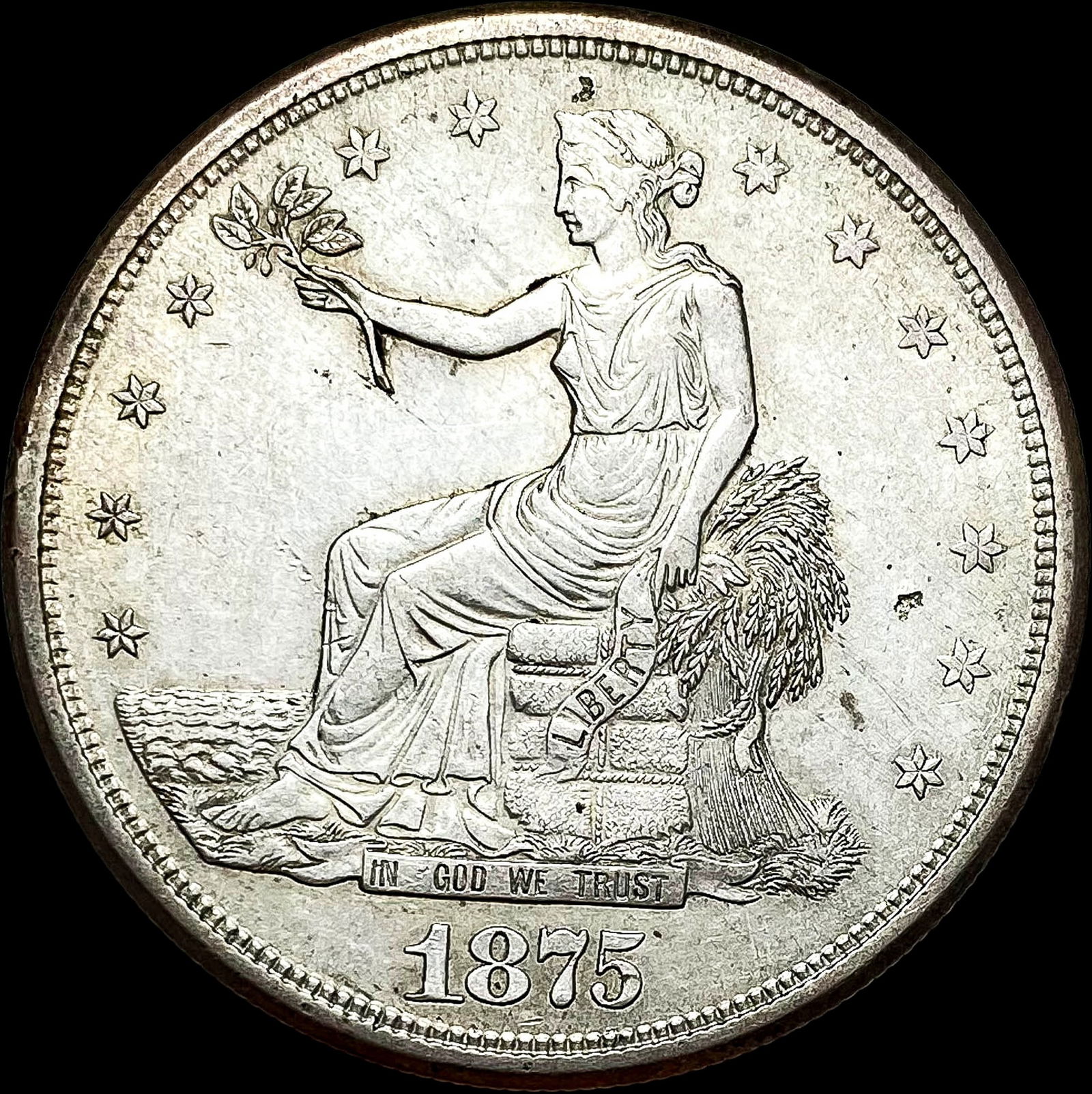 1875-S Silver Trade Dollar NEARLY UNCIRCULATED (1 of 2)