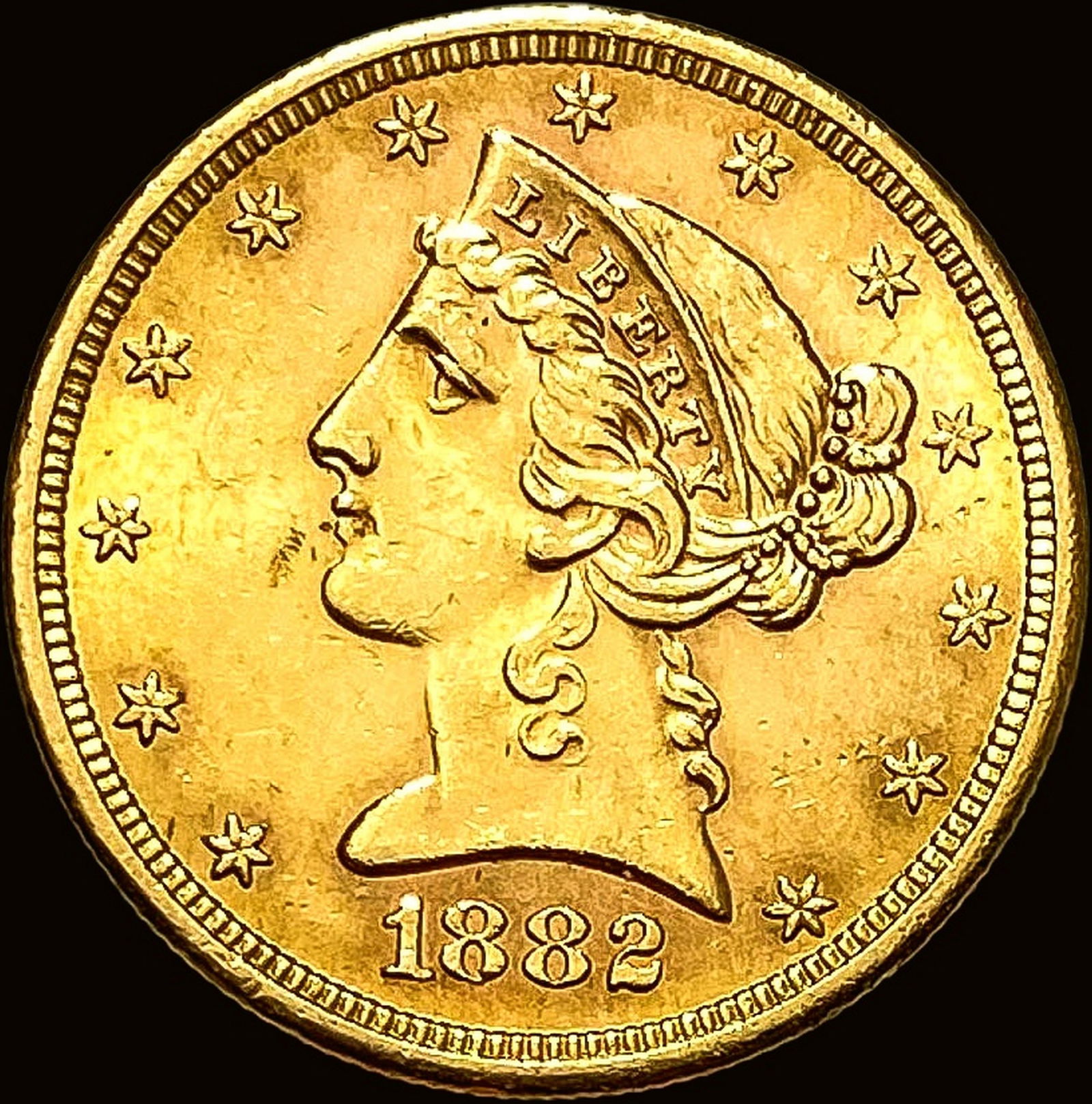 1882-S Gold $5 Liberty Head Half Eagle CHOICE BU (1 of 2)