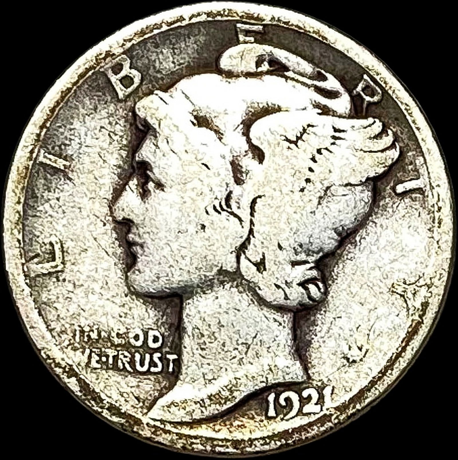 1921-D Silver Mercury Dime NICE CIRC (1 of 2)