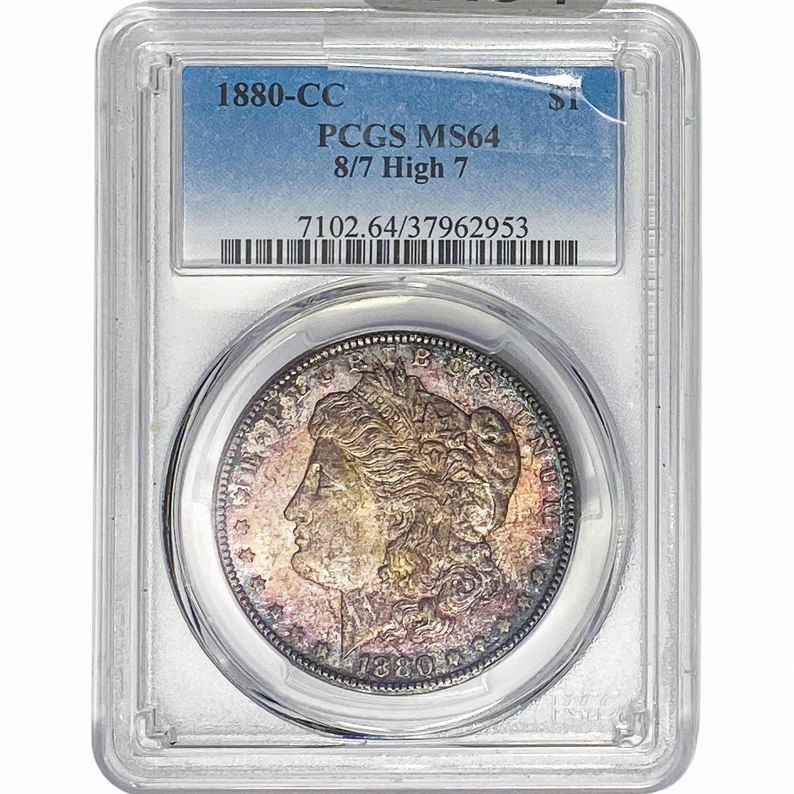1880-CC Morgan Silver Dollar PCGS MS64 8/7 High 7 (1 of 2)