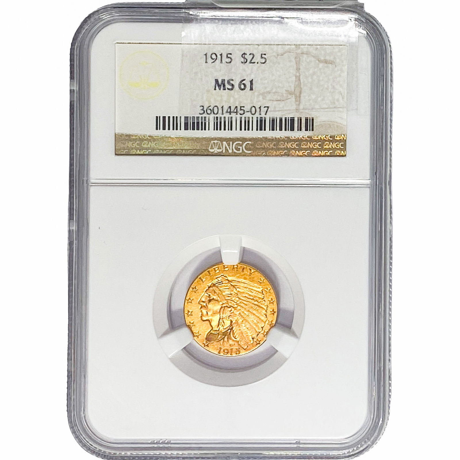1915 $2.50 Gold Quarter Eagle NGC MS61 (1 of 2)