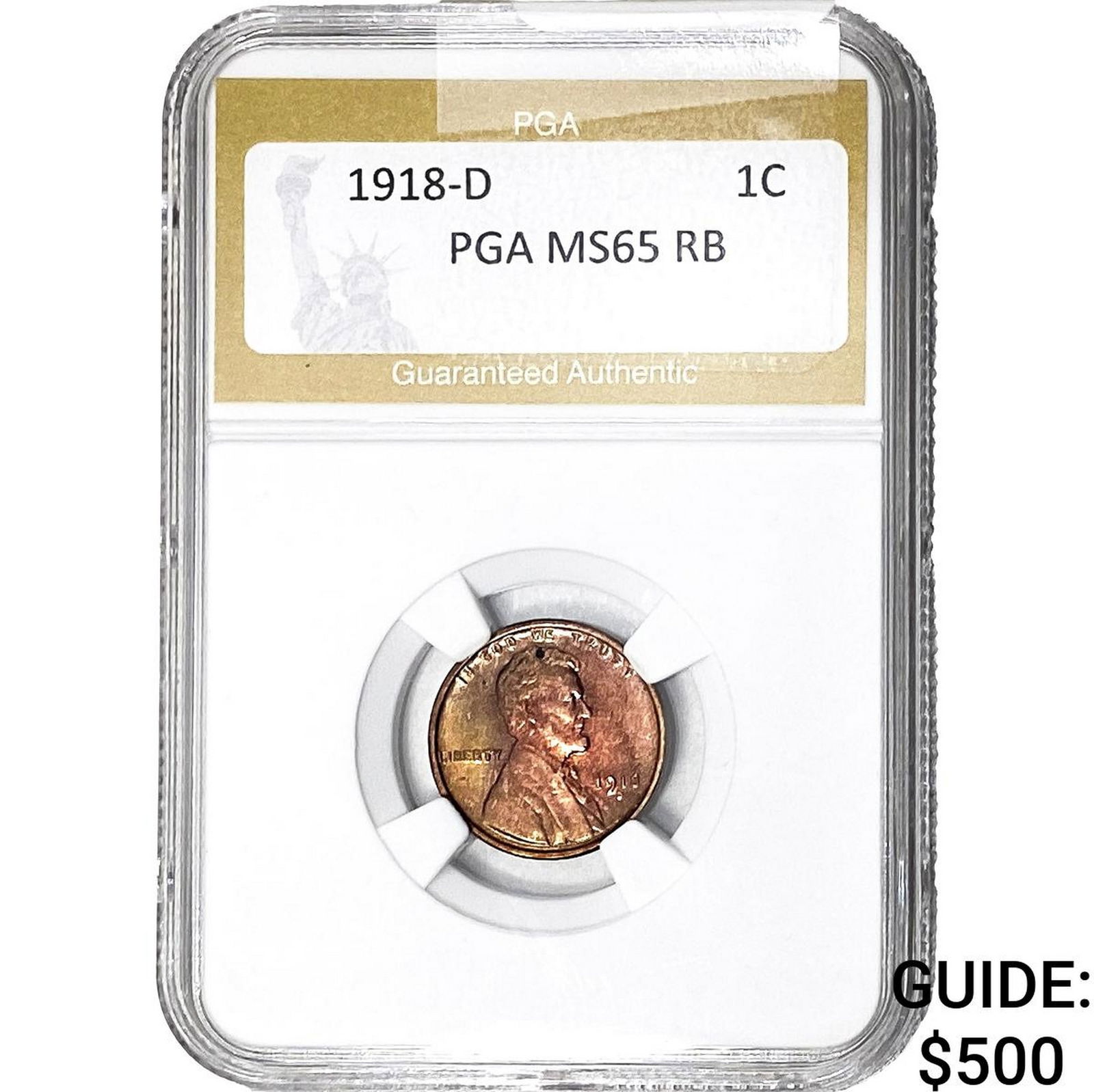 1918-D Wheat Cent PGA MS65 RB (1 of 2)