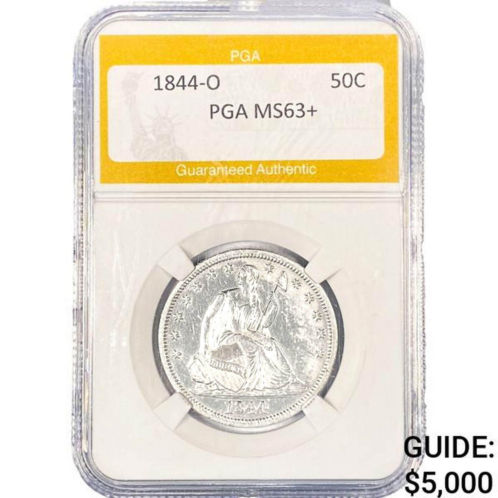1844-O Seated Liberty Half Dollar PGA MS63+ (1 of 2)