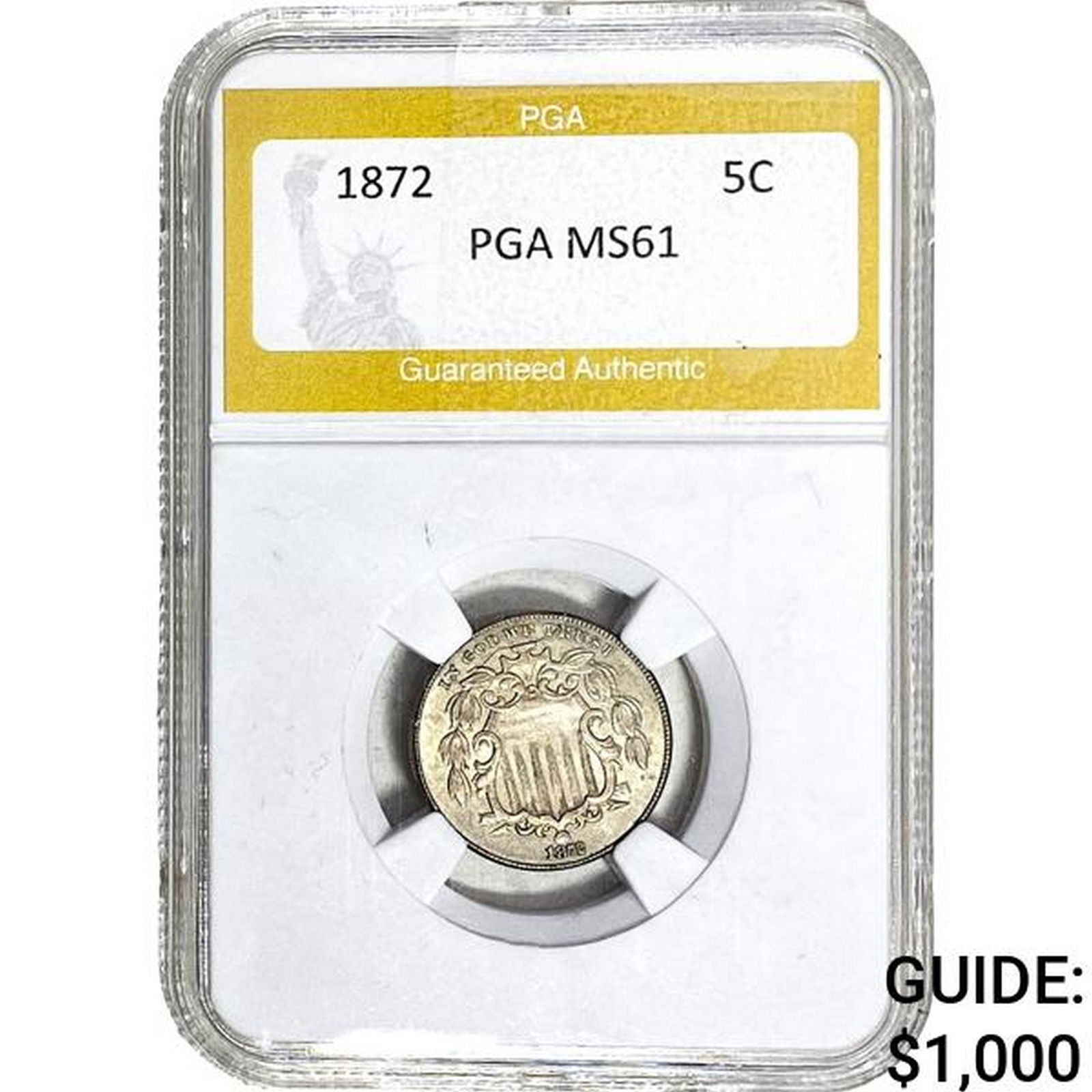 1872 Shield Nickel PGA MS61 (1 of 2)