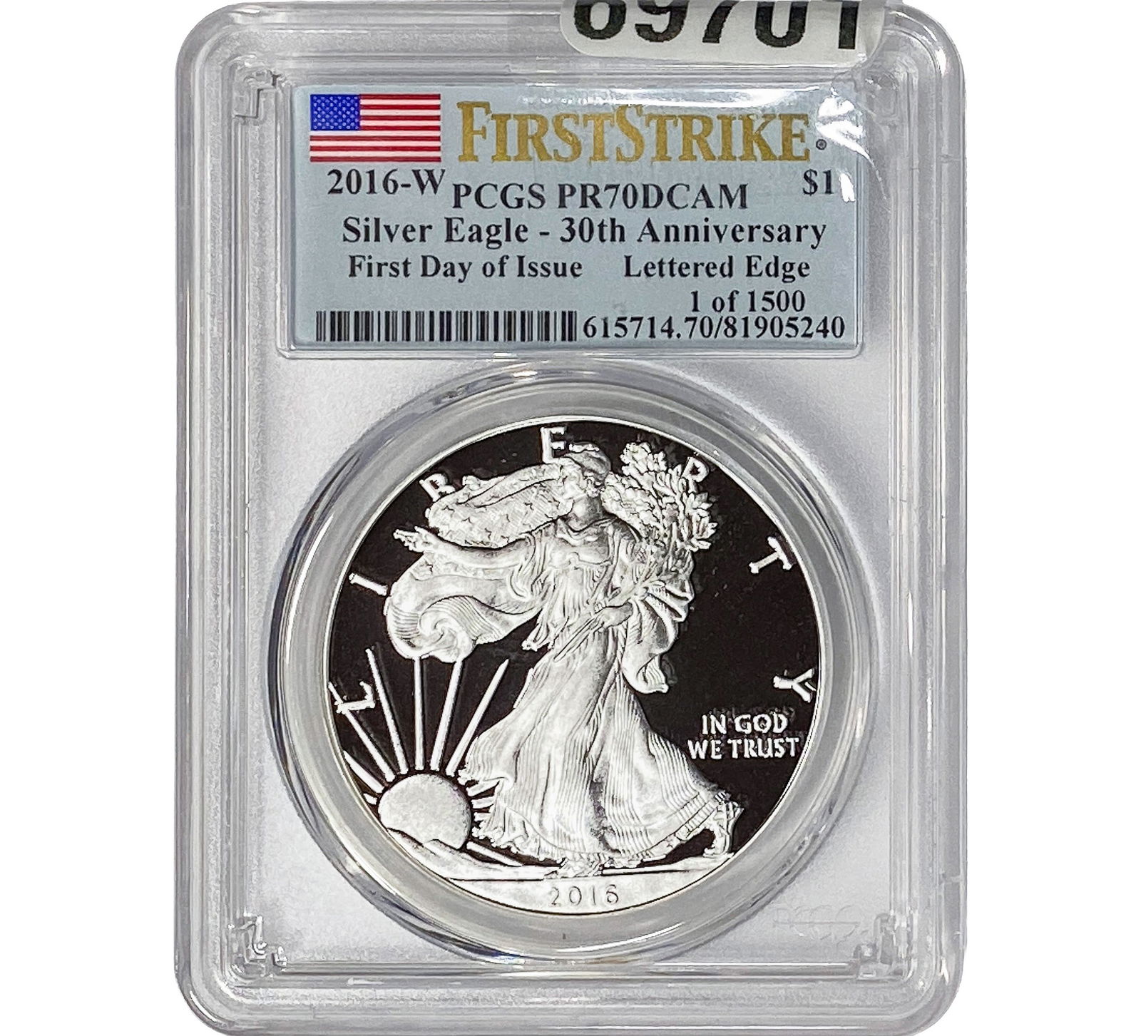 2016-W Silver Eagle PCGS PR70 DCAM 30th Anniv. (1 of 2)