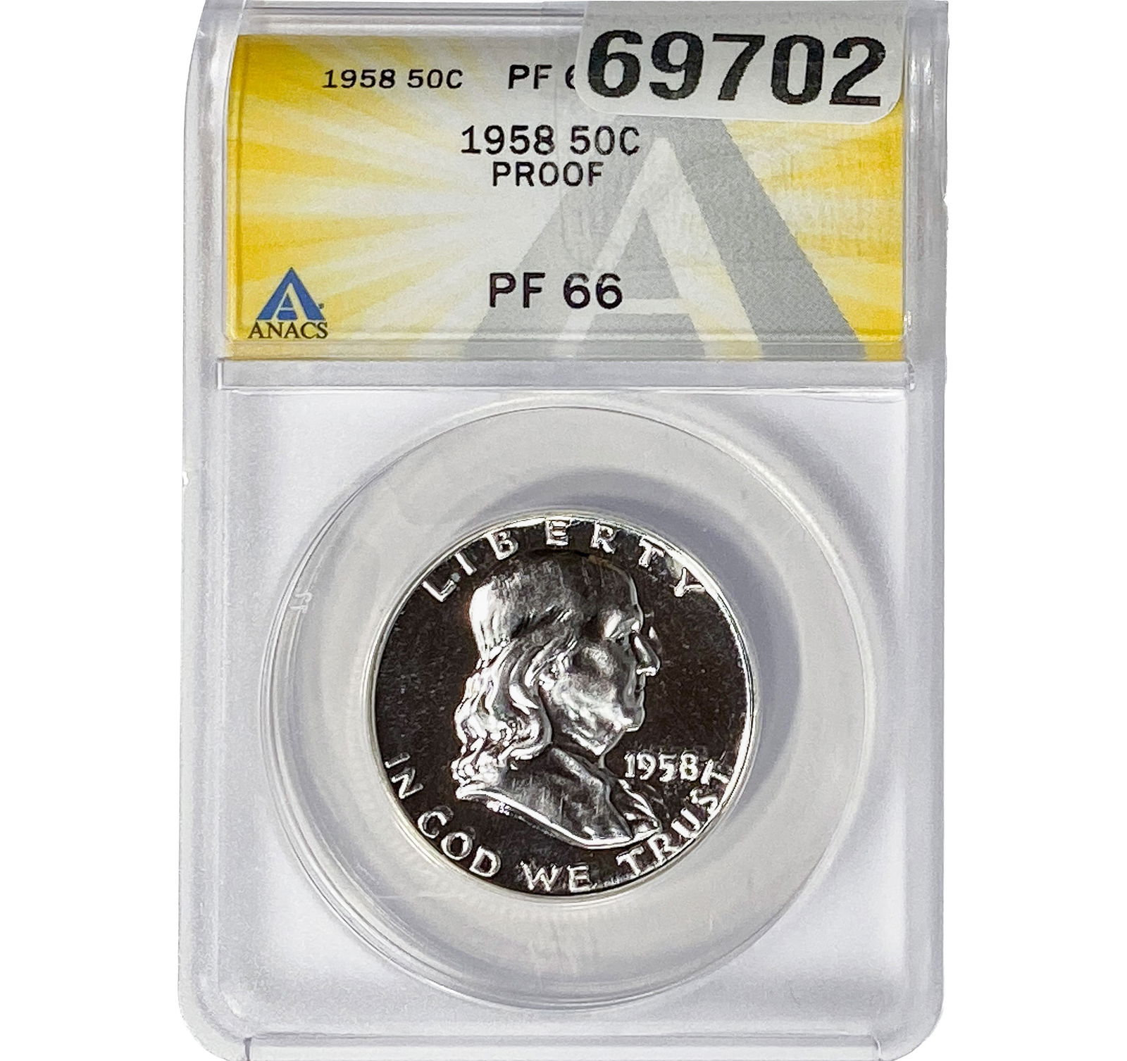 1958 Franklin Half Dollar ANACS PF66 Proof (1 of 2)