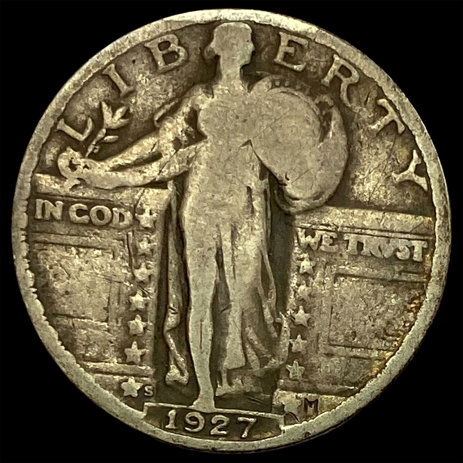 1927-S Standing Liberty Quarter NICELY CIRCULATED (1 of 2)