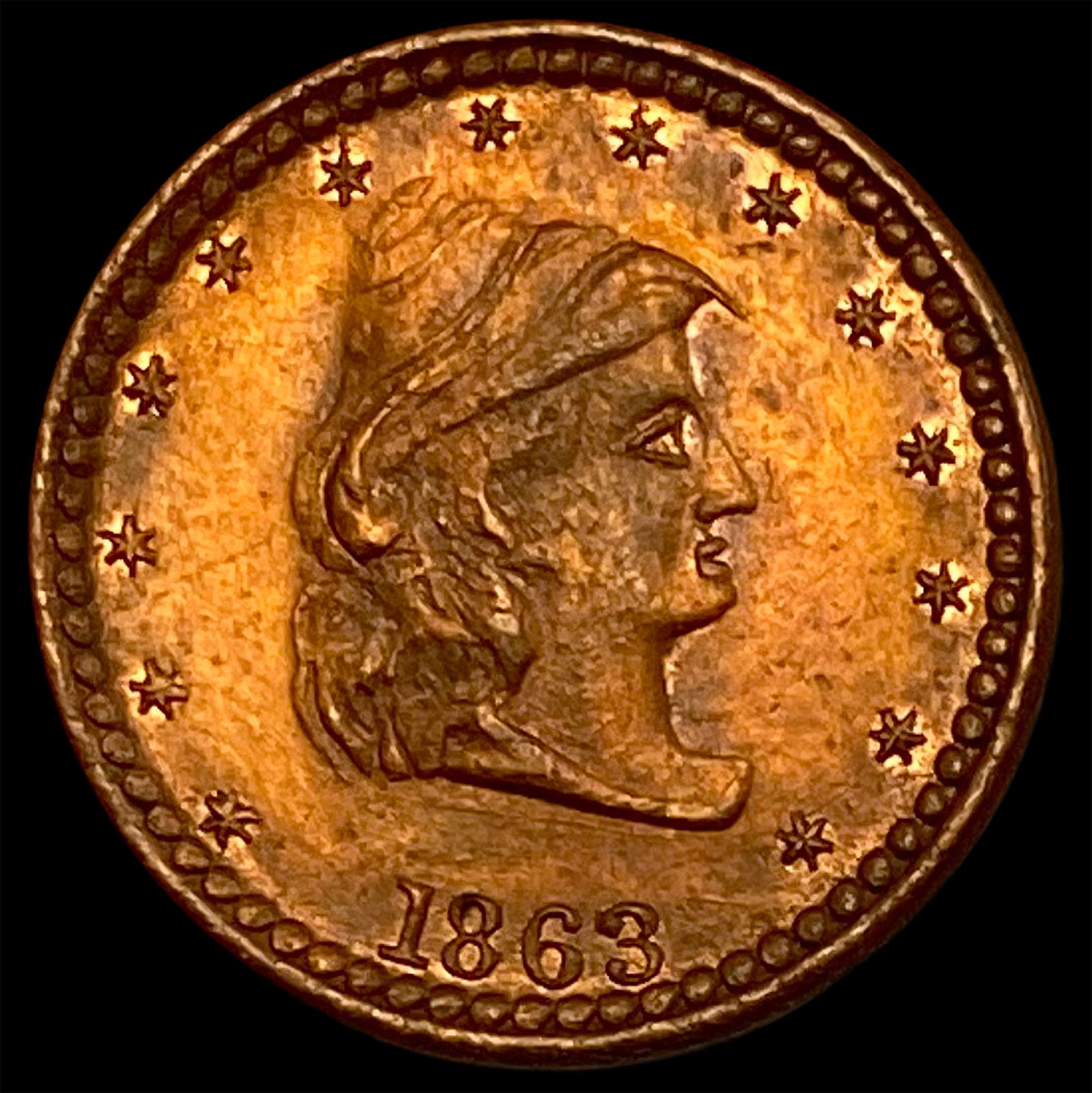 1863 Civil War Token "Our Navy" HIGH GRADE (1 of 2)