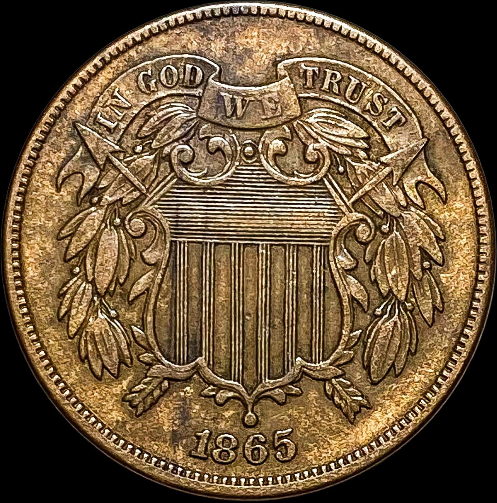 1865 Two-Cent Piece CLOSELY UNCIRCULATED (1 of 2)