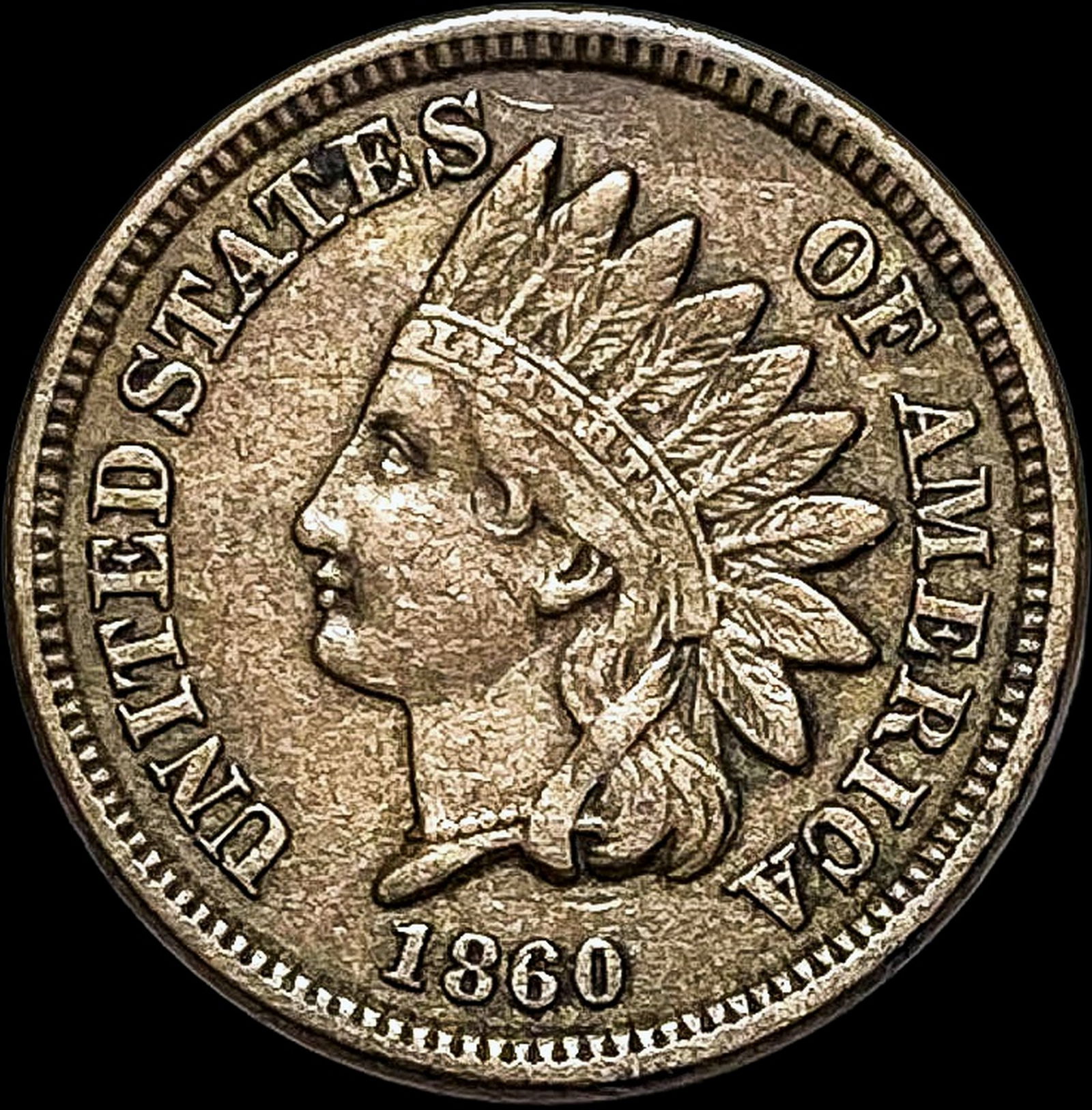 1860 Copper-Nickel Indian Head Cent NEARLY UNCIRCULATED (1 of 2)