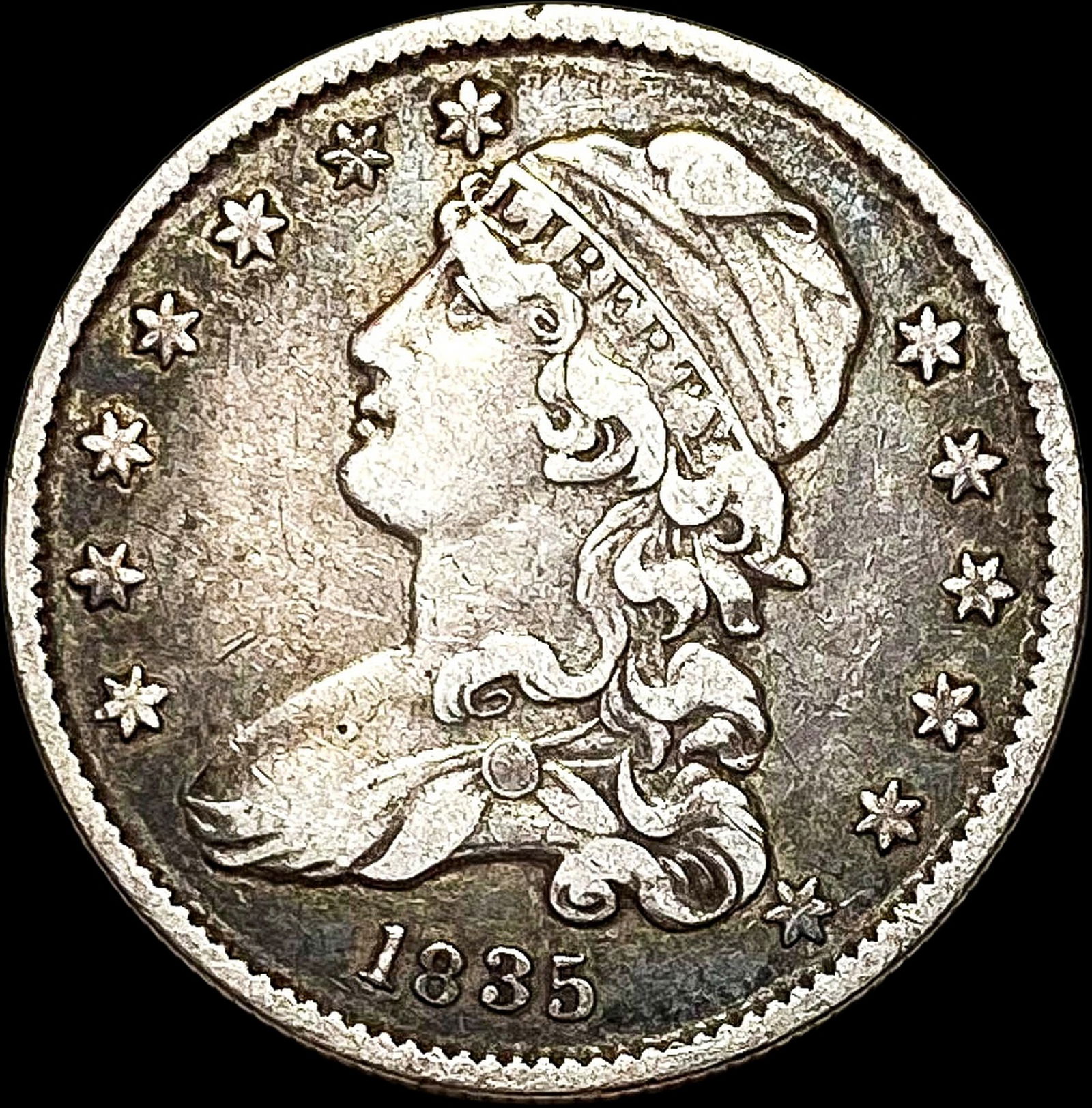 1835 Capped Bust Silver Quarter ABOUT UNCIRCULATED (1 of 2)